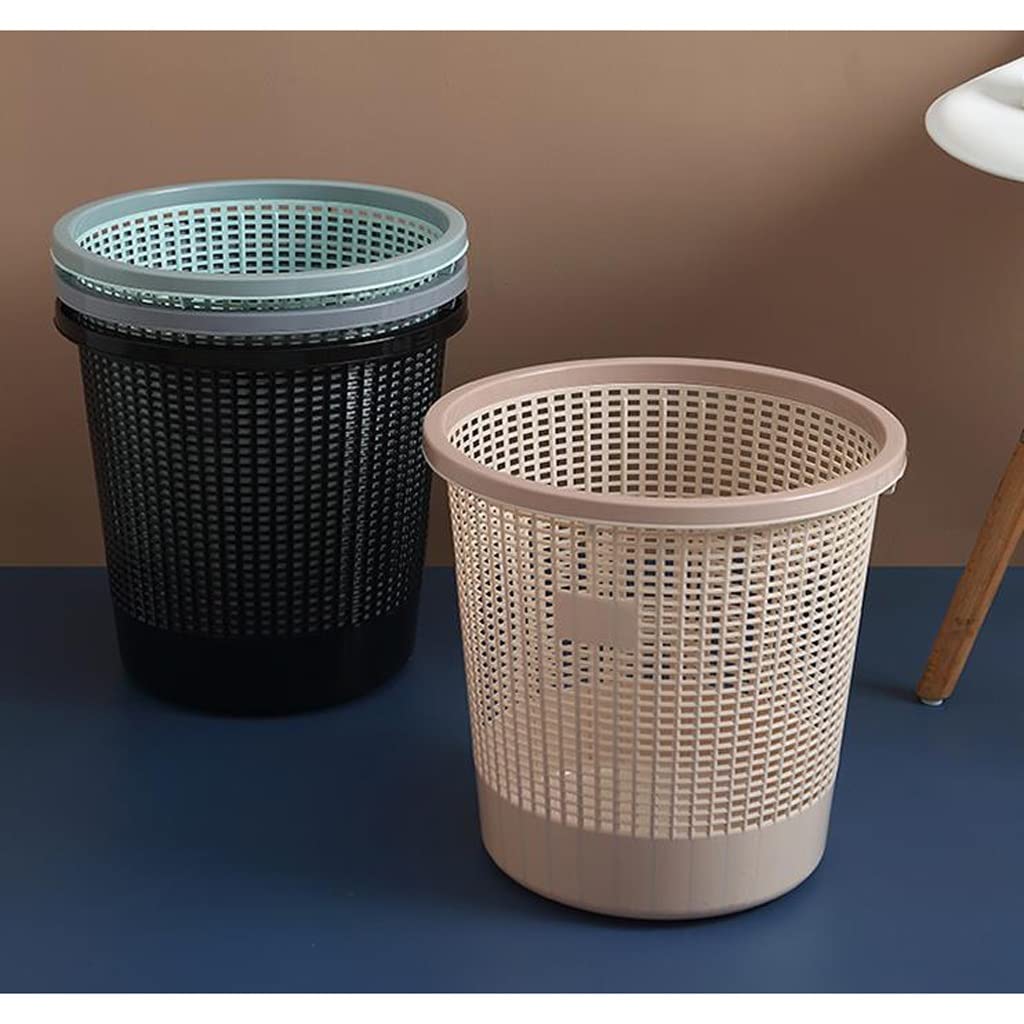2 Pack Large Plastic Trash Cans for Bathroom, Kitchen, Bedroom & Toilet - Coverless Hollow Design, Waste Bin for Household & Office Use - Perfect for Recycling & Waste Classification (Color: C)