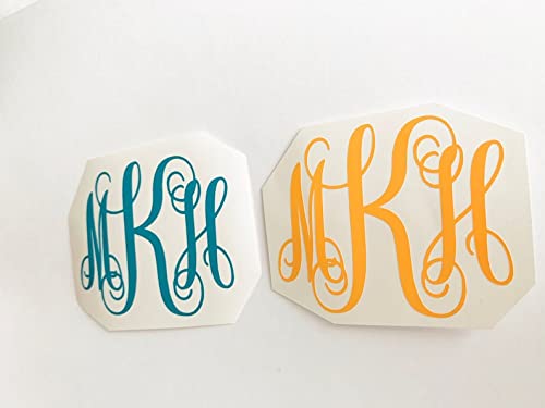 Custom Monogram Decal Sticker for Yeti Tumbler, Water Bottles, Cars & Laptops - Personalized Name Initial Vinyl Sticker for Home, Office & Travel Use
