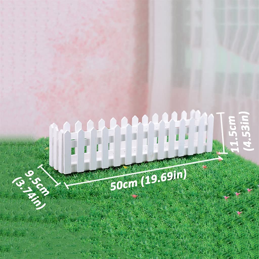 Wooden Picket Fence Planter Box - Decorative Garden Fence & Decking Board for Home, Wedding Decor | Outdoor Flower Box for Patio, Yard & Landscape Design