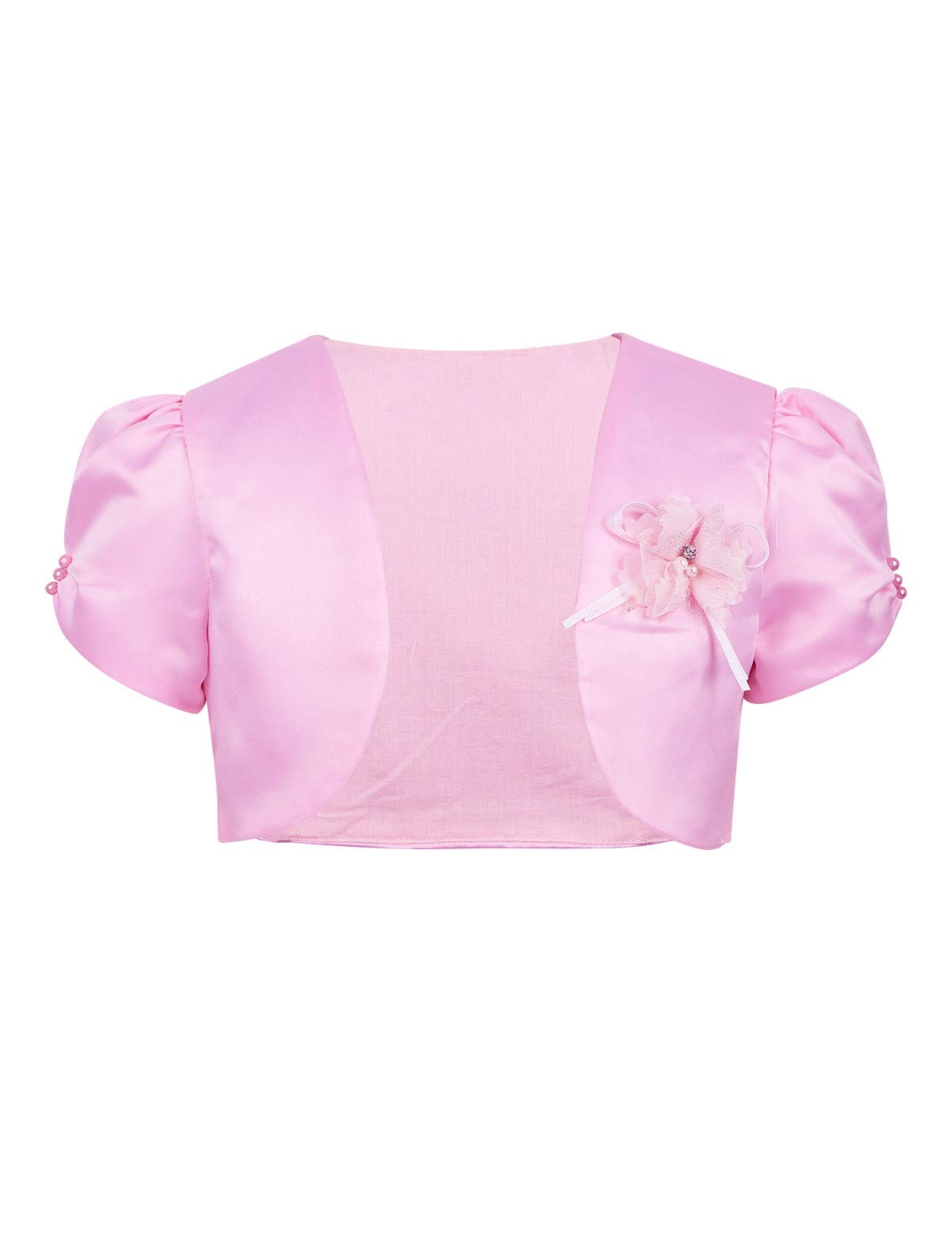 Kaerm Baby Girls Short Sleeve Princess Cape - Flower Girl Wedding Dress Cover Up Cropped Coat for Birthday Party, Christening & Special Occasions
