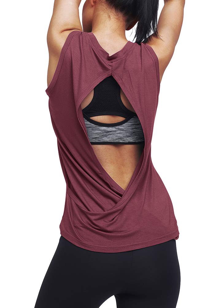 Women's Open Back Workout Tops - Mippo Athletic Yoga Shirts & Running Muscle Tank Tops for Gym, Fitness & Active Lifestyle