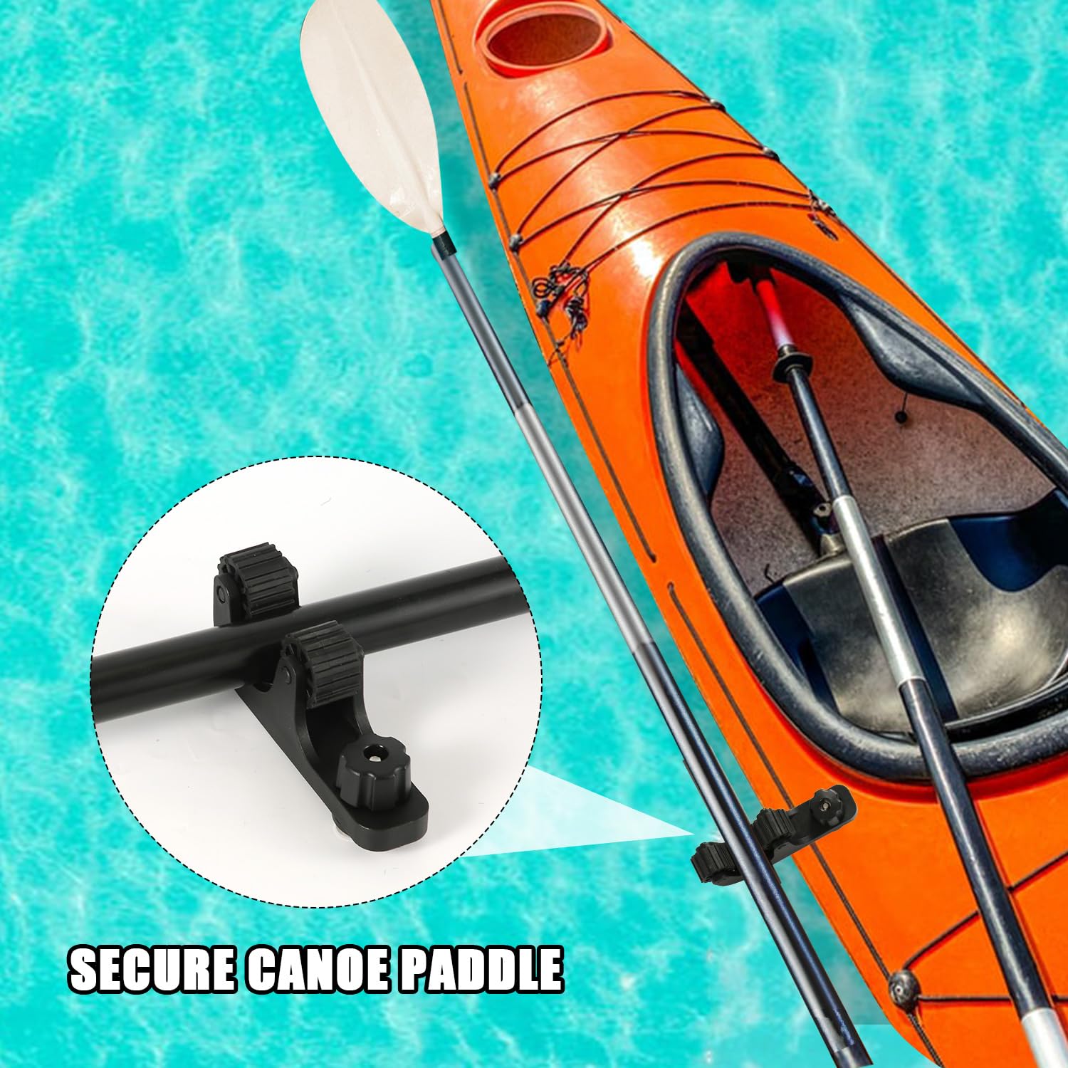 Universal Kayak Paddle Holder - 2pcs Track Mount Clips for Fishing & Canoeing