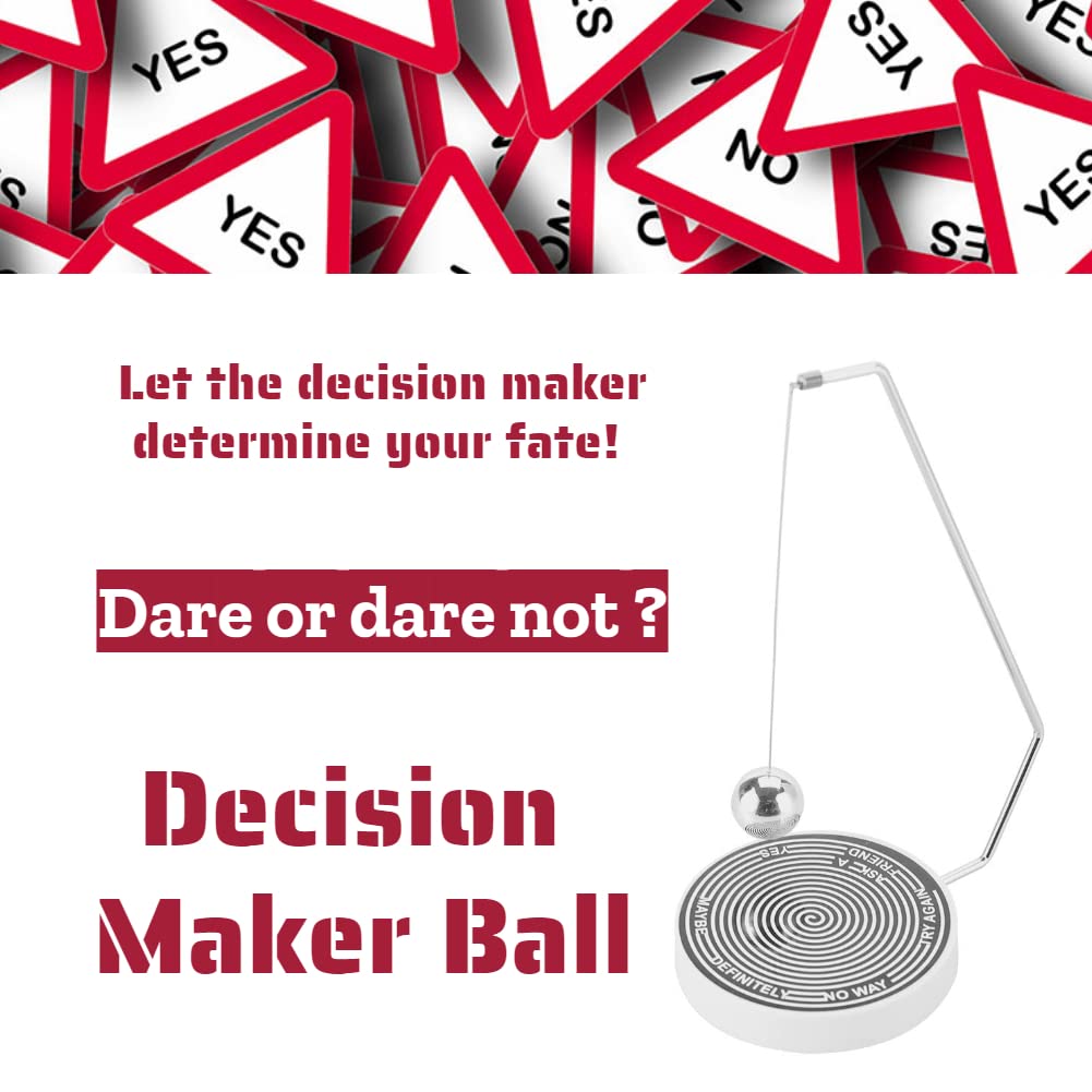 Magnetic Decision Maker Ball - Fun Swing Pendulum for Office Desk, Home Decor & Stress Relief - Perfect Gift for Indecisive Moments (Black & White) - Great for Decision Making, Meditation & Focus Aid