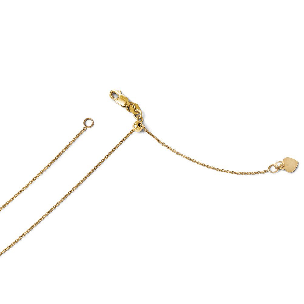 14K Gold Adjustable 1mm Diamond-Cut Cable Chain Necklace 22 Inches - Perfect for Layering, Gift Giving & Everyday Elegance