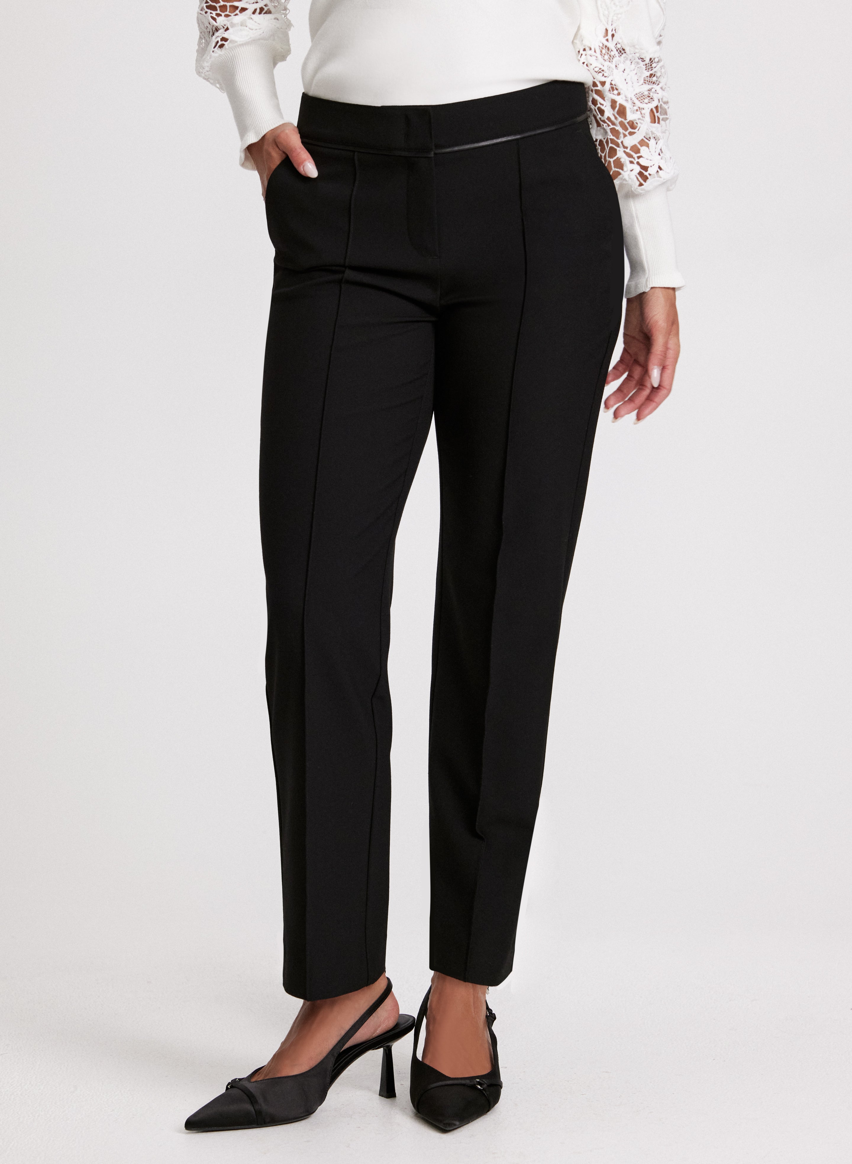 Emma Women's Straight Leg Pants - High Waist Slim Fit Ankle Pants for Work & Casual Wear | Office, Business, Travel & Everyday Outfits