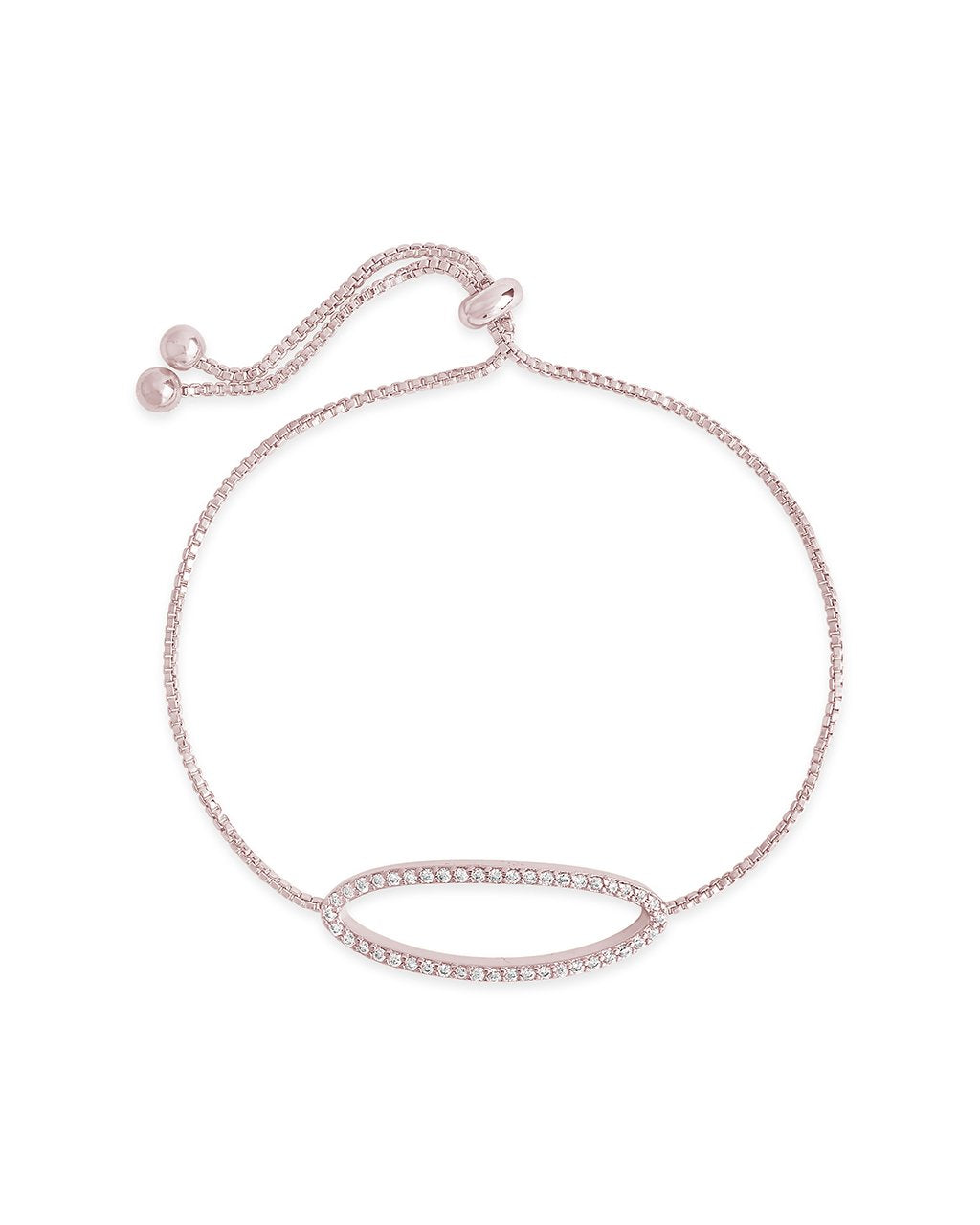 Elegant Oval CZ Slider Bracelet for Women - Sparkling Cubic Zirconia Fashion Jewelry - Perfect for Parties, Weddings & Everyday Wear
