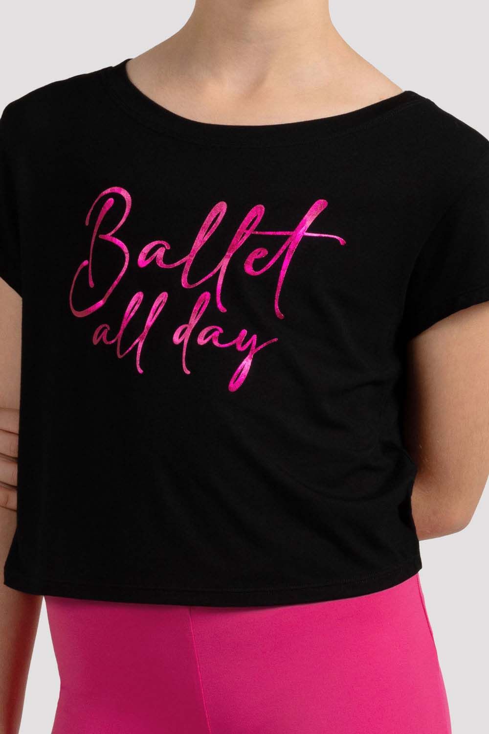 Girls Mirella Ballet Print Top - Cute Floral Dance Shirt for Toddlers & Kids - Perfect for Ballet Class, Recitals & Playtime