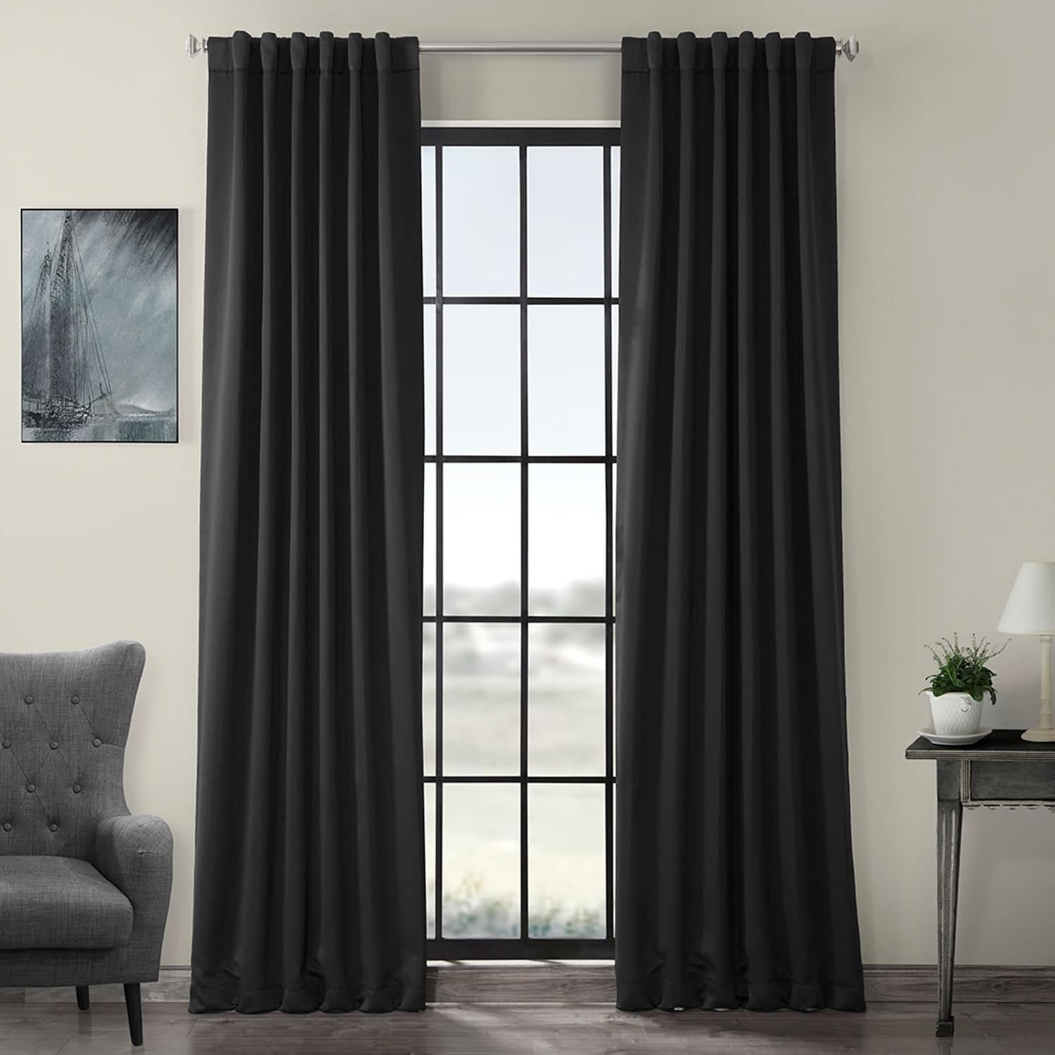 Jet Black Blackout Curtains for Bedroom - Thermal Insulated & Noise Reducing Window Drapes for Better Sleep & Privacy