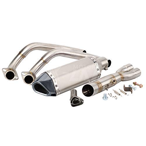 KYN Performance Exhaust System for Yamaha MT07 FZ07 (2014-2020), Tracer 700/700GT (2016-2019), XSR700/XTribute (2016-2020) - Motorcycle Link Pipe & Muffler Upgrade for Enhanced Sound & Performance - Perfect for Street Riding & Track Days