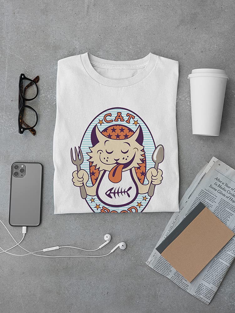 Men's Cat With Spoon And Fork Graphic T-Shirt - Funny Pet Lover Tee For Casual Wear & Gifts