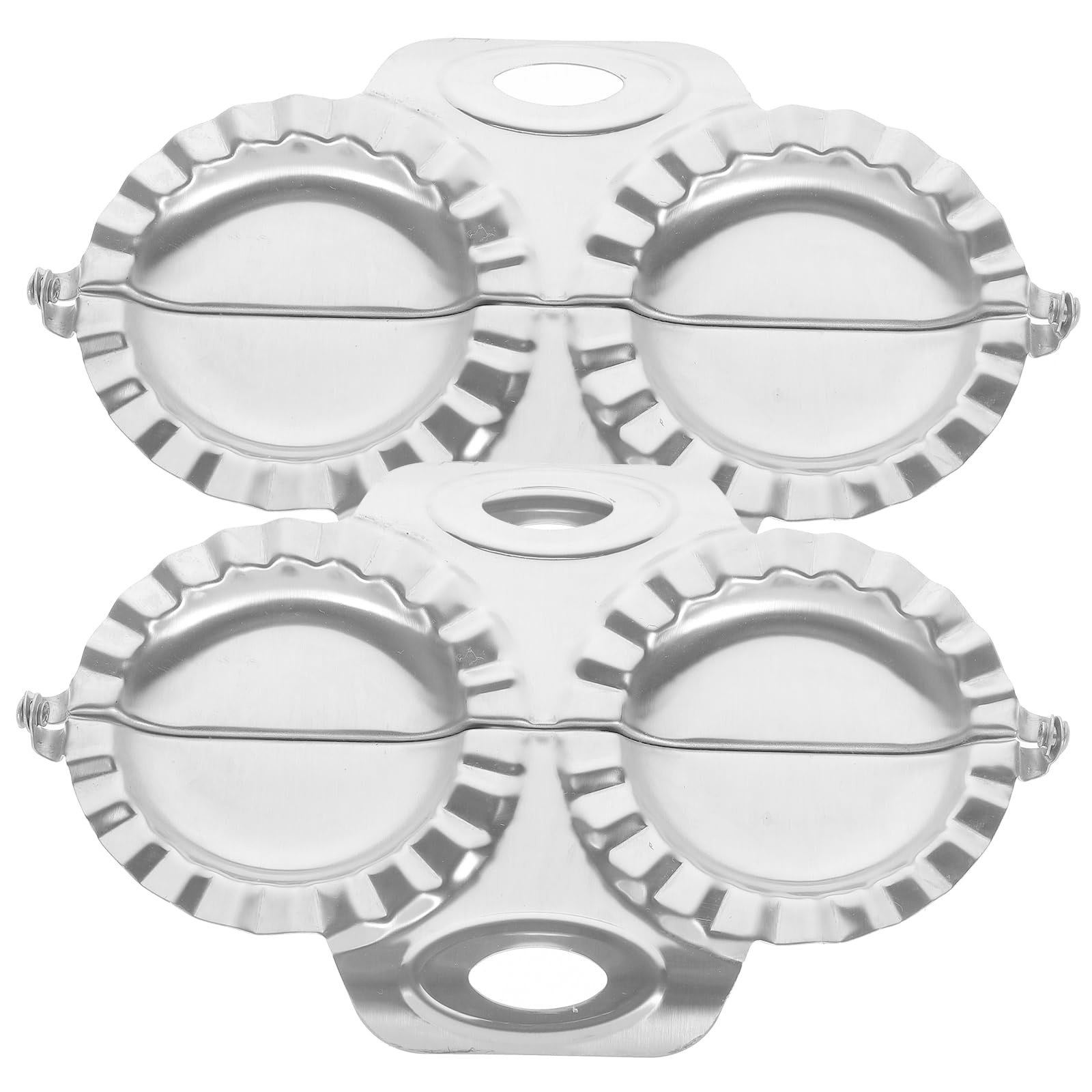 2-Piece Dumpling Maker Set - 304 Stainless Steel Pierogi Mold, Ravioli Press, Pelmeni Mold & Pastry Dough Cutter for Homemade Dumplings, Biscuits & Pies - Perfect for Asian Cuisine, Italian Pasta & Baking