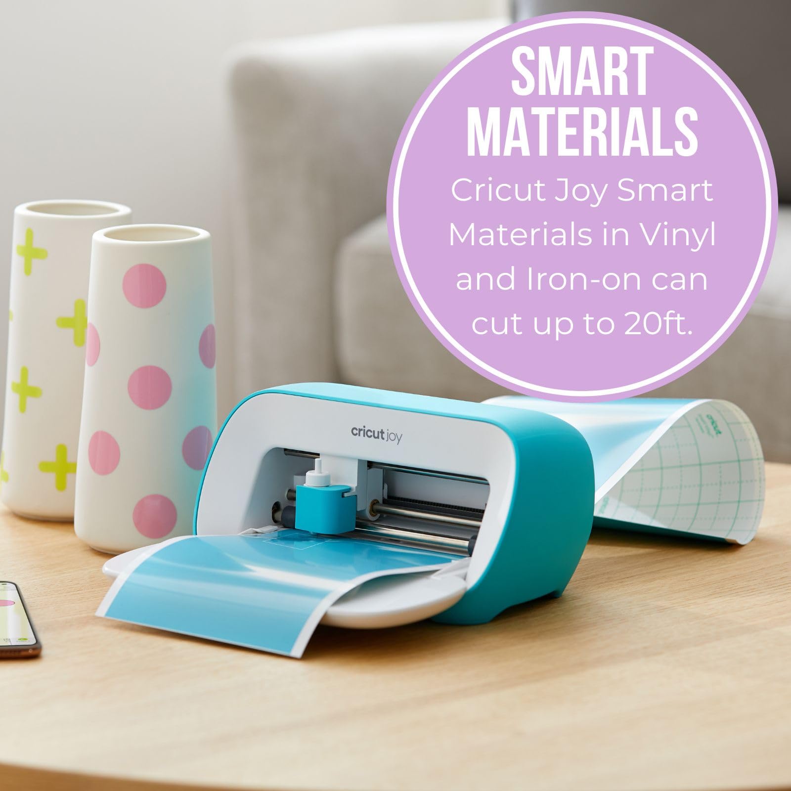 Cricut Joy Cutting Machine Bundle with Vinyl, Iron-On & Craft Materials - Compact DIY Crafting Tool for Beginners | Perfect for Home Decor, T-Shirts & Personalized Gifts