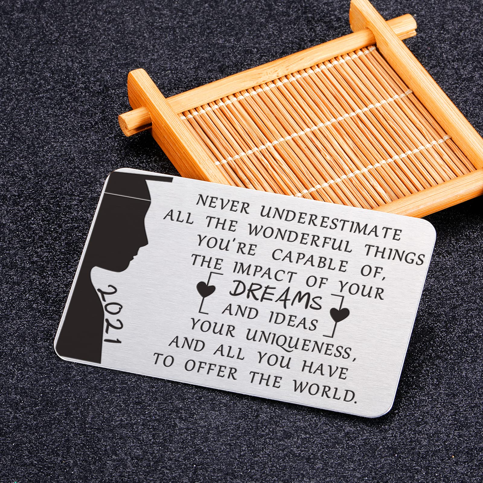 Class of 2021 Graduation Gift Card Holder - Inspirational Wallet Insert for High School & College Graduates (Men, Women, Teens) - Perfect Graduation Gift for Students, Nurses, Masters, Sons, Daughters & Grandkids - Great for Commencement Ceremonies & Graduation Parties