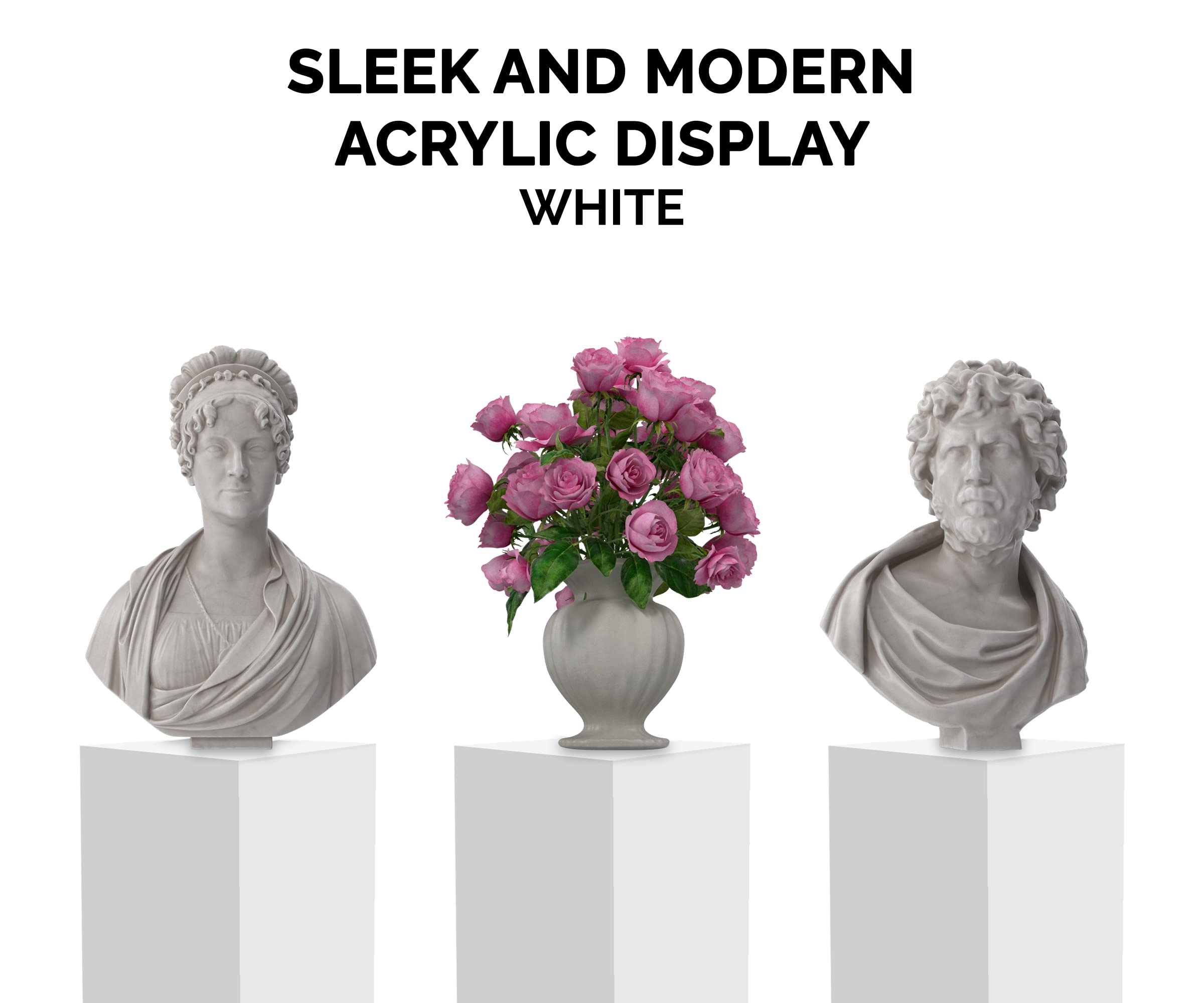 5-Sided White Pedestal Display Cube Riser - 12