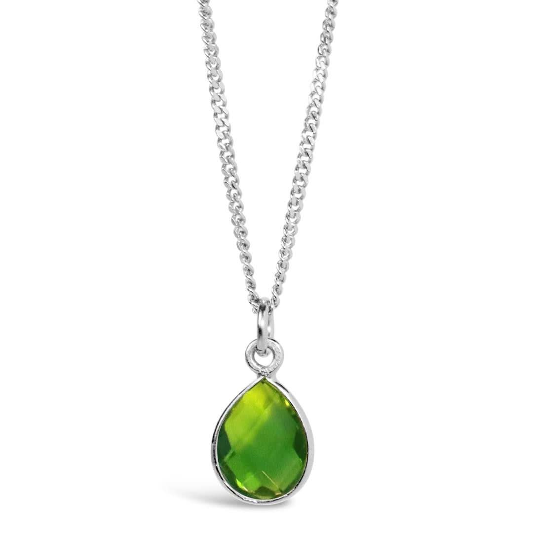 Peridot Charm Necklace in Sterling Silver | August Birthstone Jewelry Gift for Women - Perfect for Birthday, Anniversary & Everyday Wear