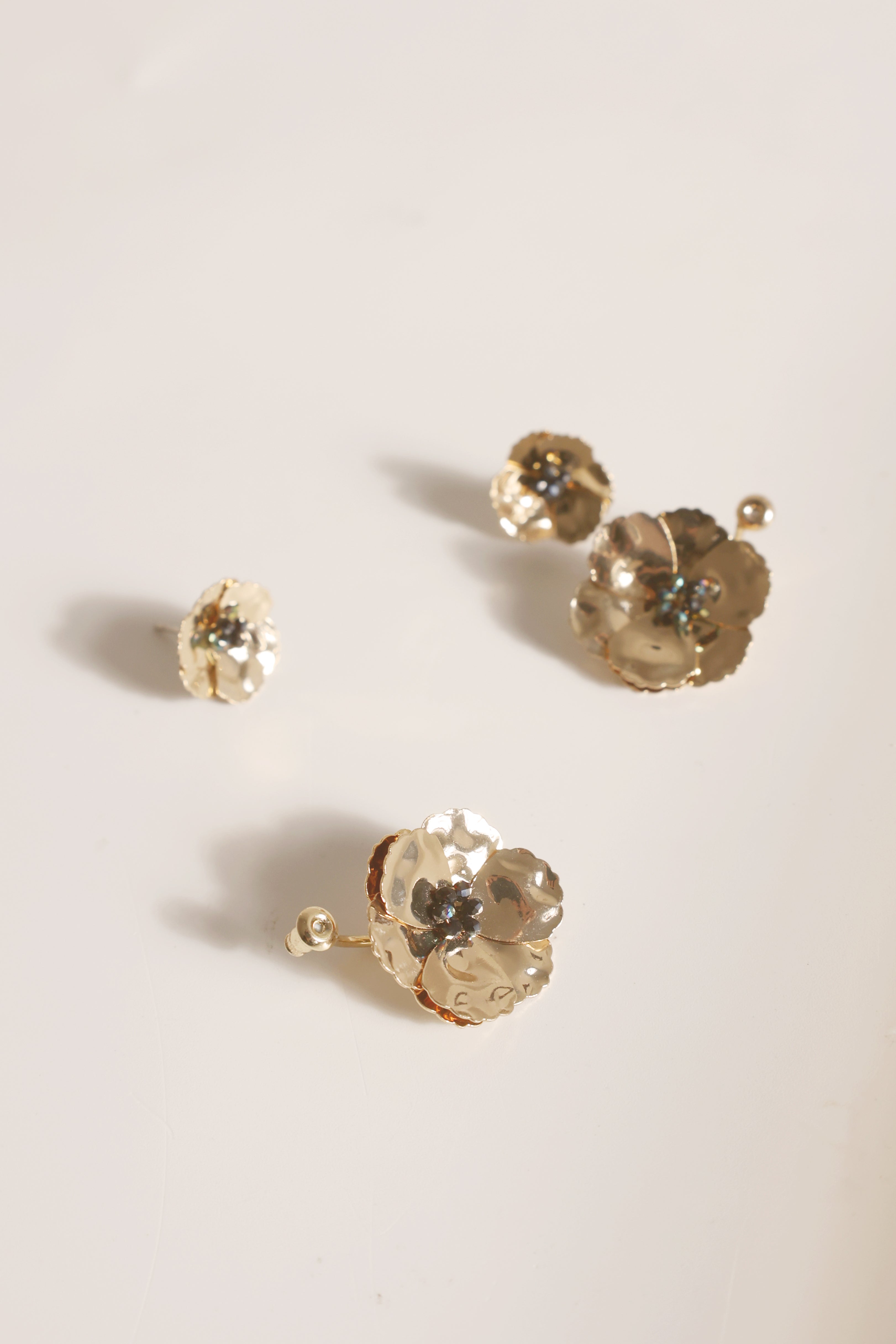 Poppy Front Back Earrings - Gold Floral Dangle Earrings for Women | Perfect for Parties, Weddings & Everyday Wear