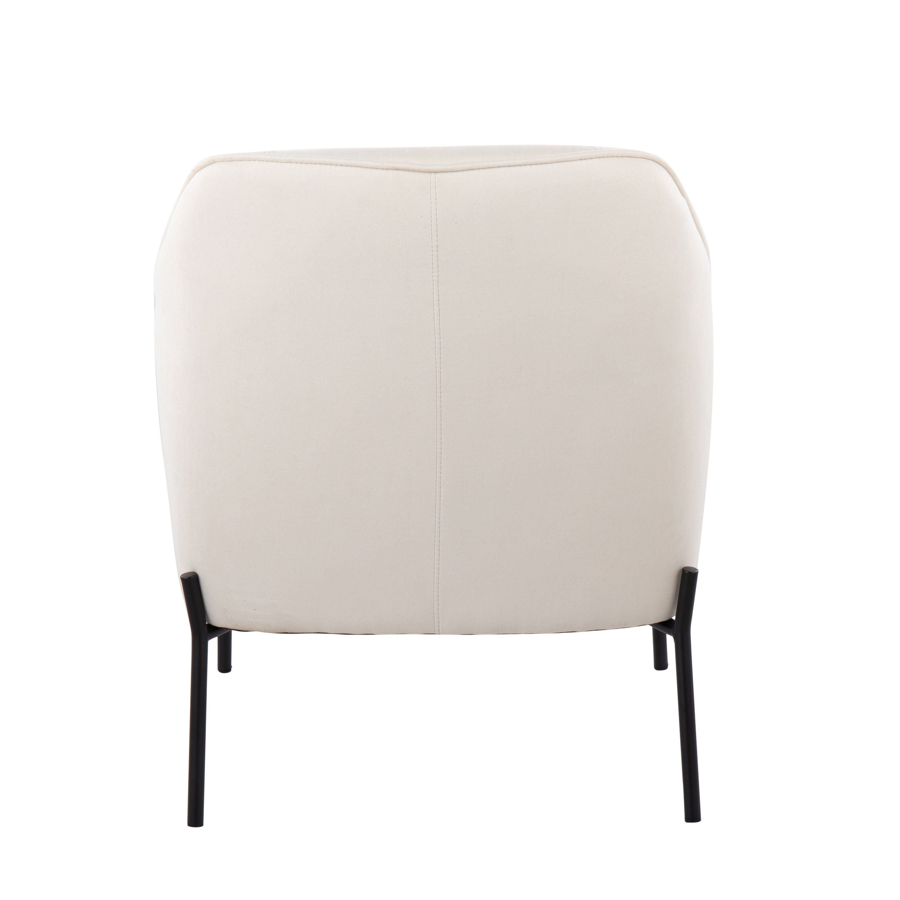 LumiSource Daniella Contemporary Accent Chair - Black Metal Frame with Cream Fabric Upholstery | Modern Living Room, Bedroom, or Office Seating Furniture