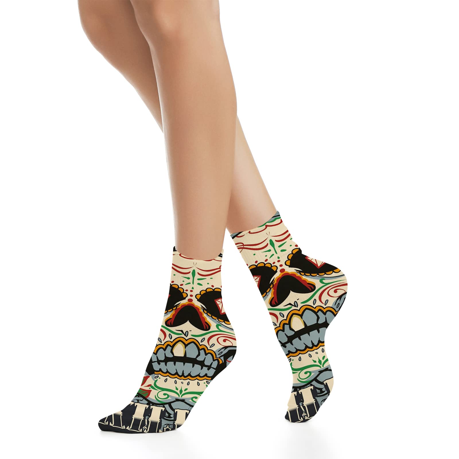 Funky Colorful Cushion Sport Socks - Athletic Cushioned Running Performance Crew Socks for Men & Women | Gym, Jogging, Workout, Hiking & Everyday Comfort