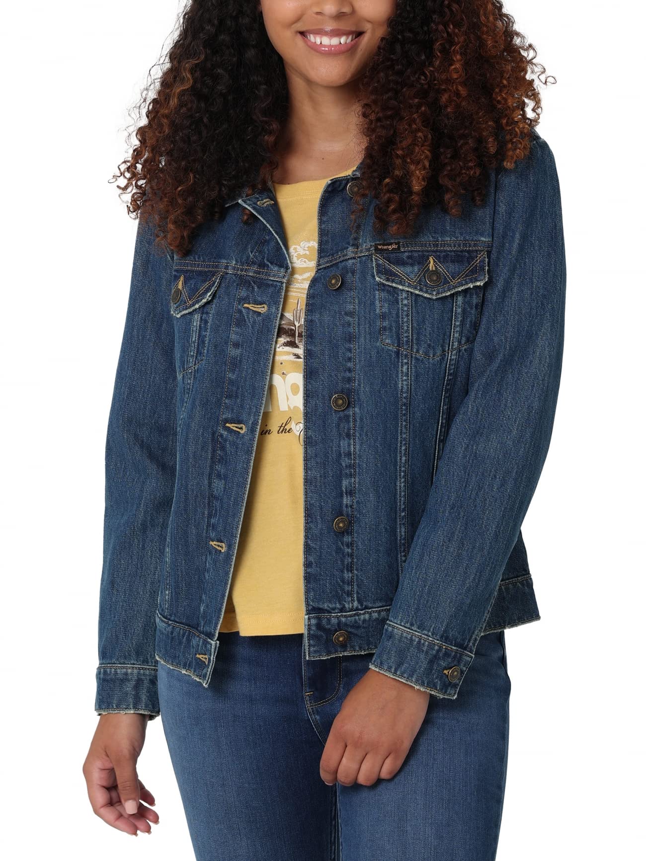 Wrangler Women's Memory Maker Jacket - Lightweight Denim Jacket for Casual Wear, Outdoor Activities & Travel | Comfortable & Stylish Women's Outerwear