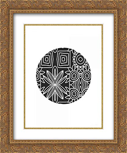 Boho Black and White Ball - 15x17 Gold Ornate Framed & Double Matted Museum Art Print by Linda Woods | Perfect for Bohemian Home Decor, Living Room Wall Art & Unique Gift Idea
