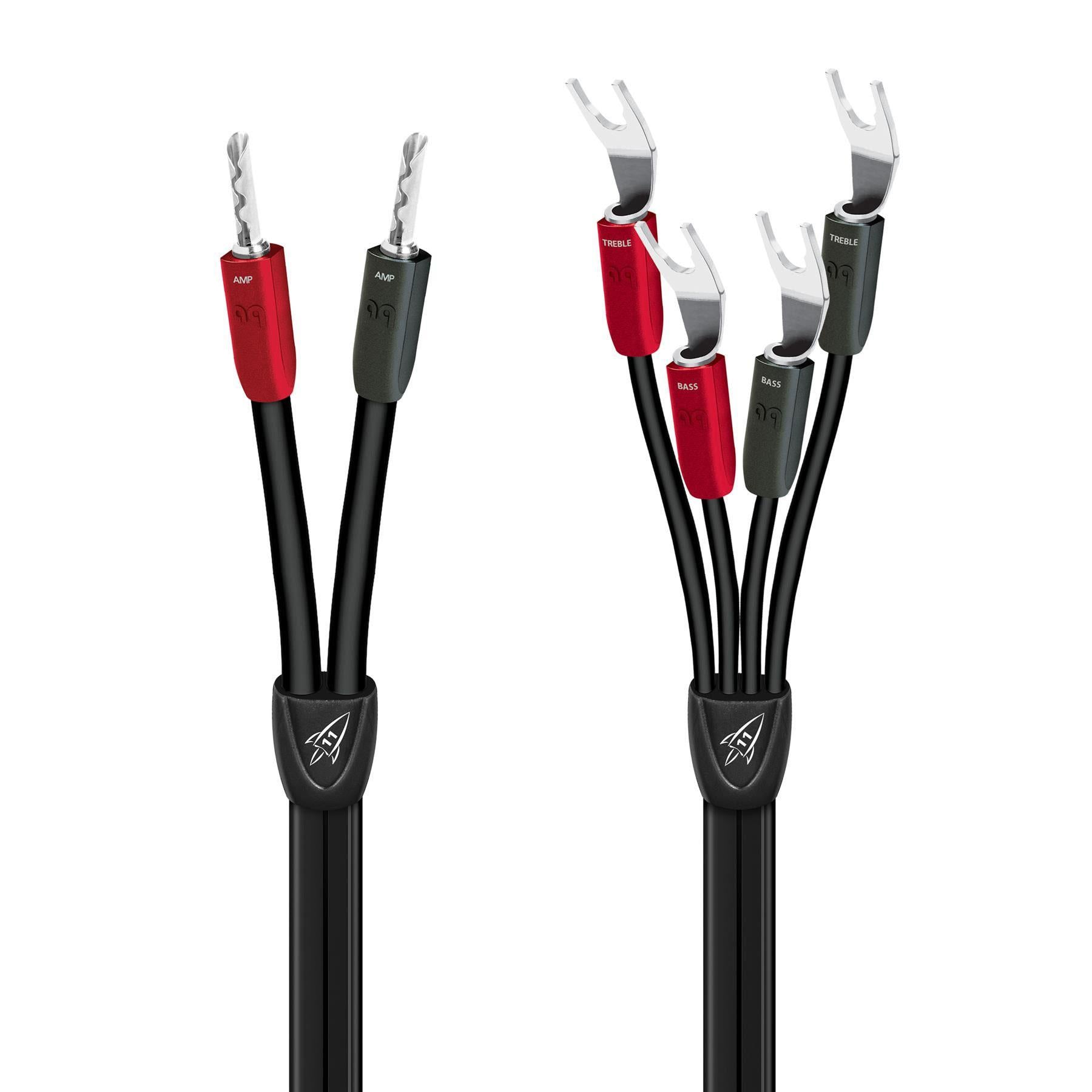 AudioQuest Rocket 11 High-Performance Speaker Cables - Premium Oxygen-Free Copper Conductors for Crystal Clear Audio - Perfect for Home Theater Systems & Hi-Fi Speakers