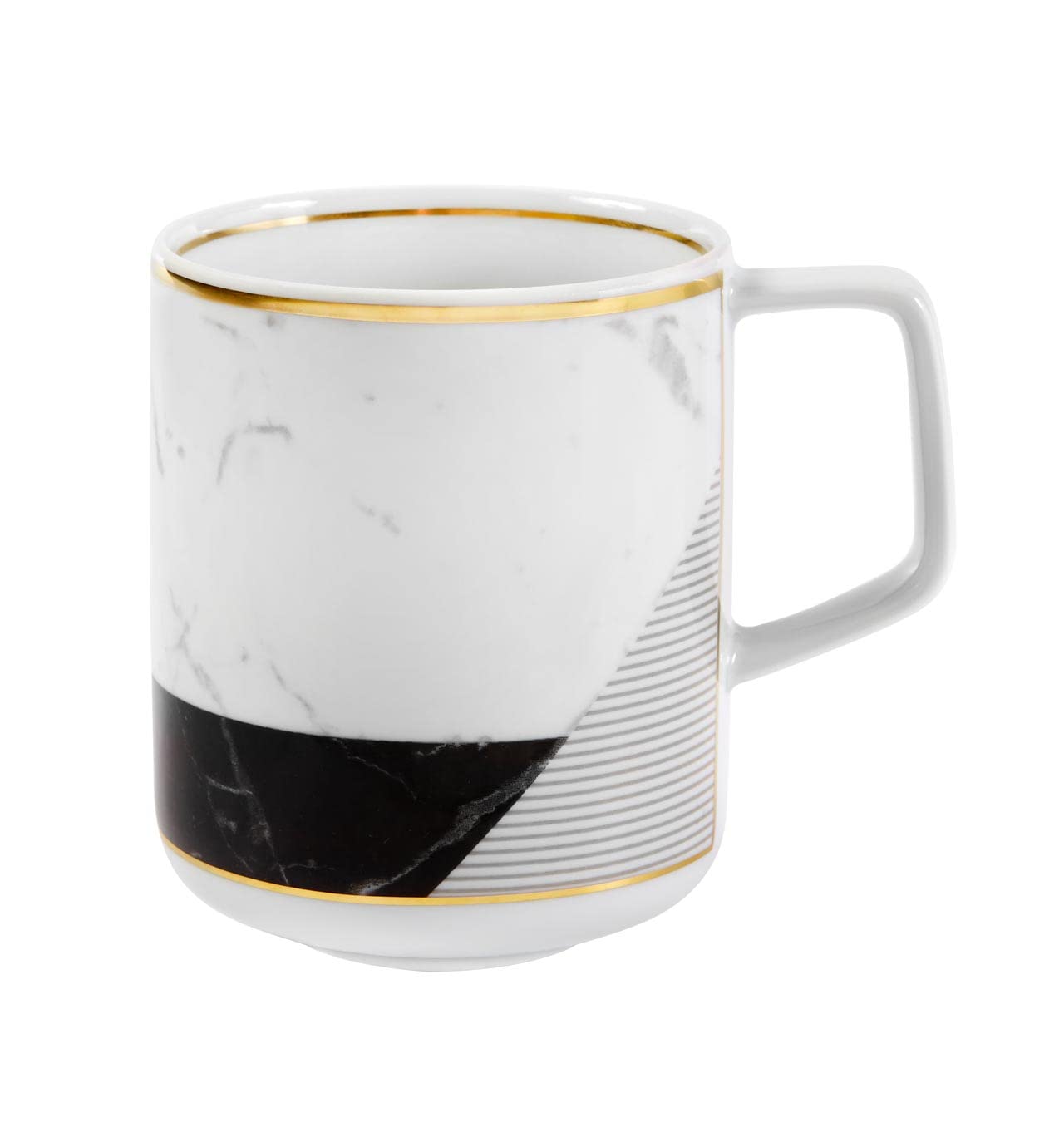 Vista Alegre Carrara Porcelain Coffee Mugs Set of 4 - Elegant White Ceramic Tea Cups for Home, Office, or Gift - Perfect for Morning Coffee, Afternoon Tea, and Entertaining Guests