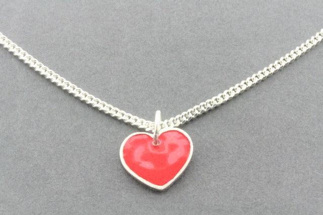 Red Heart Pendant Necklace Sterling Silver - Elegant Jewelry Gift for Women, Valentine's Day, Anniversary & Romantic Occasions