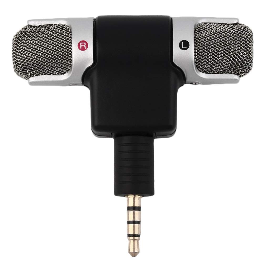 UXZDX CUJUX Portable Mini Digital Stereo Microphone - Compact Lightweight Mic for Smartphones, Recording Devices, Podcasting & Streaming (Perfect for Vloggers, Gamers & Content Creators)