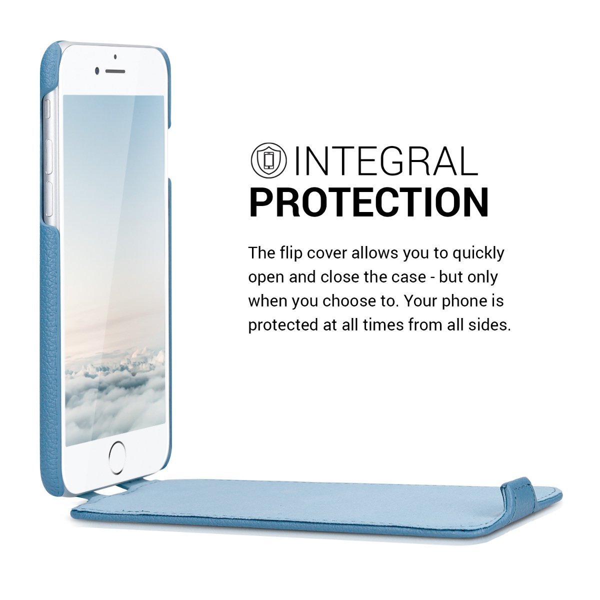 Premium Leather Flip Case for iPhone SE 2022/2020 & iPhone 8/7 - Ultra Slim Protective Cover with Card Slot (Blue) | Perfect for Business Professionals & Daily Use