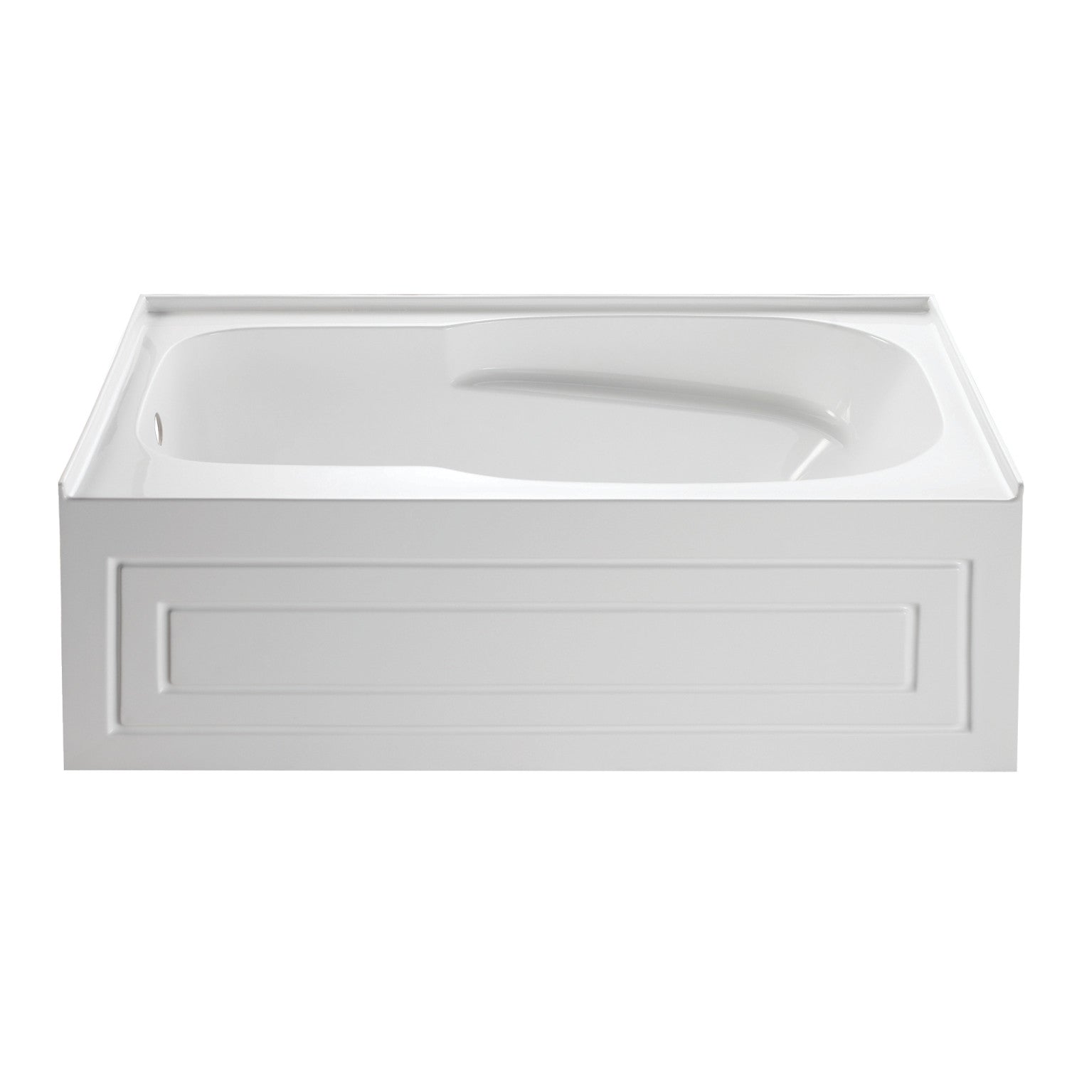 Aqua Eden VTAP6031L21C 60-Inch Acrylic Rectangular 3-Wall Alcove Bathtub with Anti-Skid Surface, Left-Hand Drain, Glossy White – Perfect for Modern Bathrooms, Spa-Like Relaxation, and Small Space Solutions
