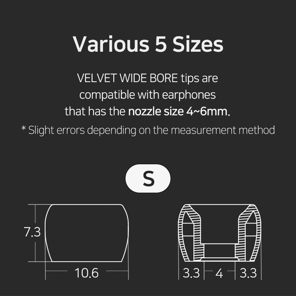 Premium DIVINUS Velvet Wide Bore Silicone Eartips for 4-6mm Nozzle - Comfortable Noise Isolation Ear Tips for AirPods Pro, Galaxy Buds & Wireless Earbuds - Perfect for Workouts, Commuting & Travel