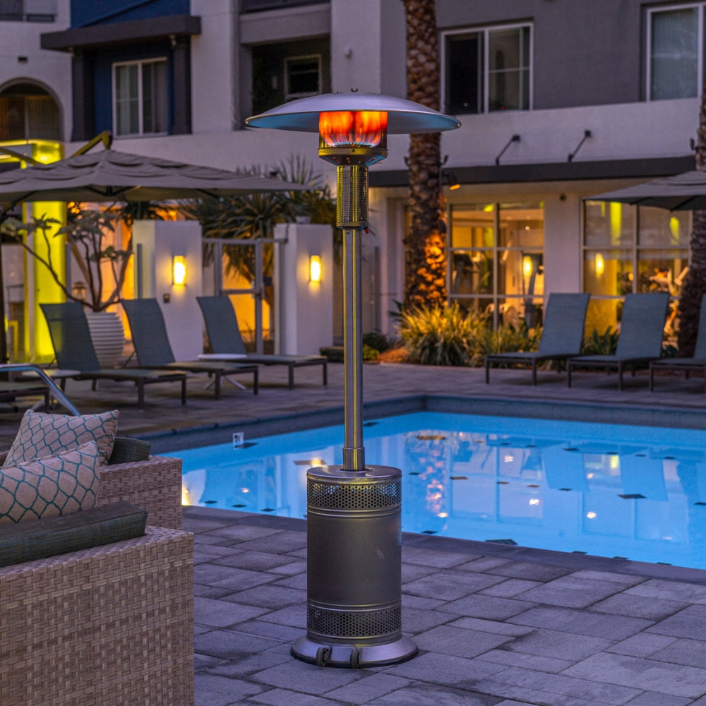 Portable Stainless Steel Propane Patio Heater - Outdoor Patio, Deck & Garden Heating Solution for Cool Evenings & Gatherings