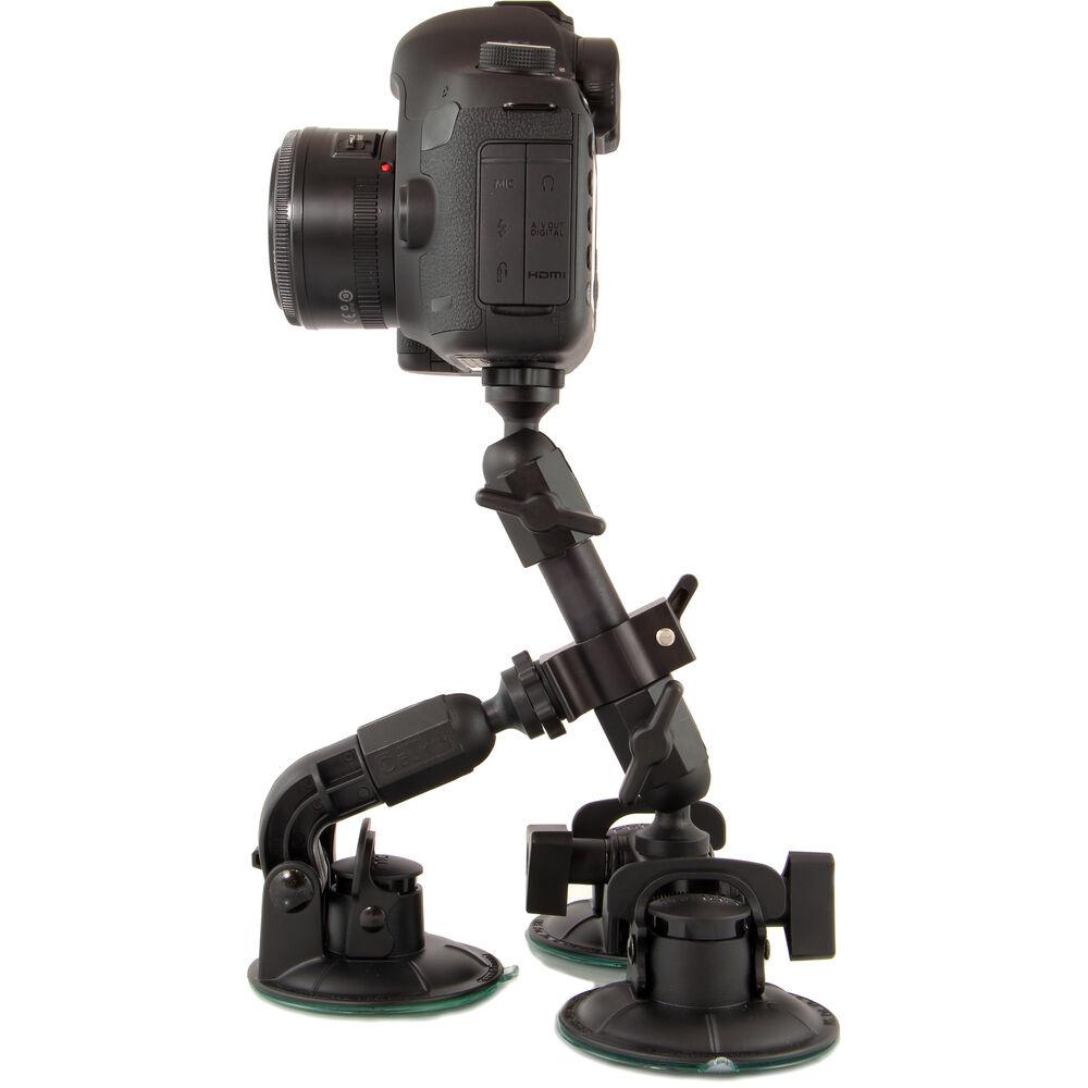 Delkin Devices Fat Gecko Dual Suction Camera Mount - Secure Car Window & Smooth Surface Mount for DSLR, Camcorders, Action Cameras - Perfect for Road Trip Videos, Vlogging & Outdoor Adventures