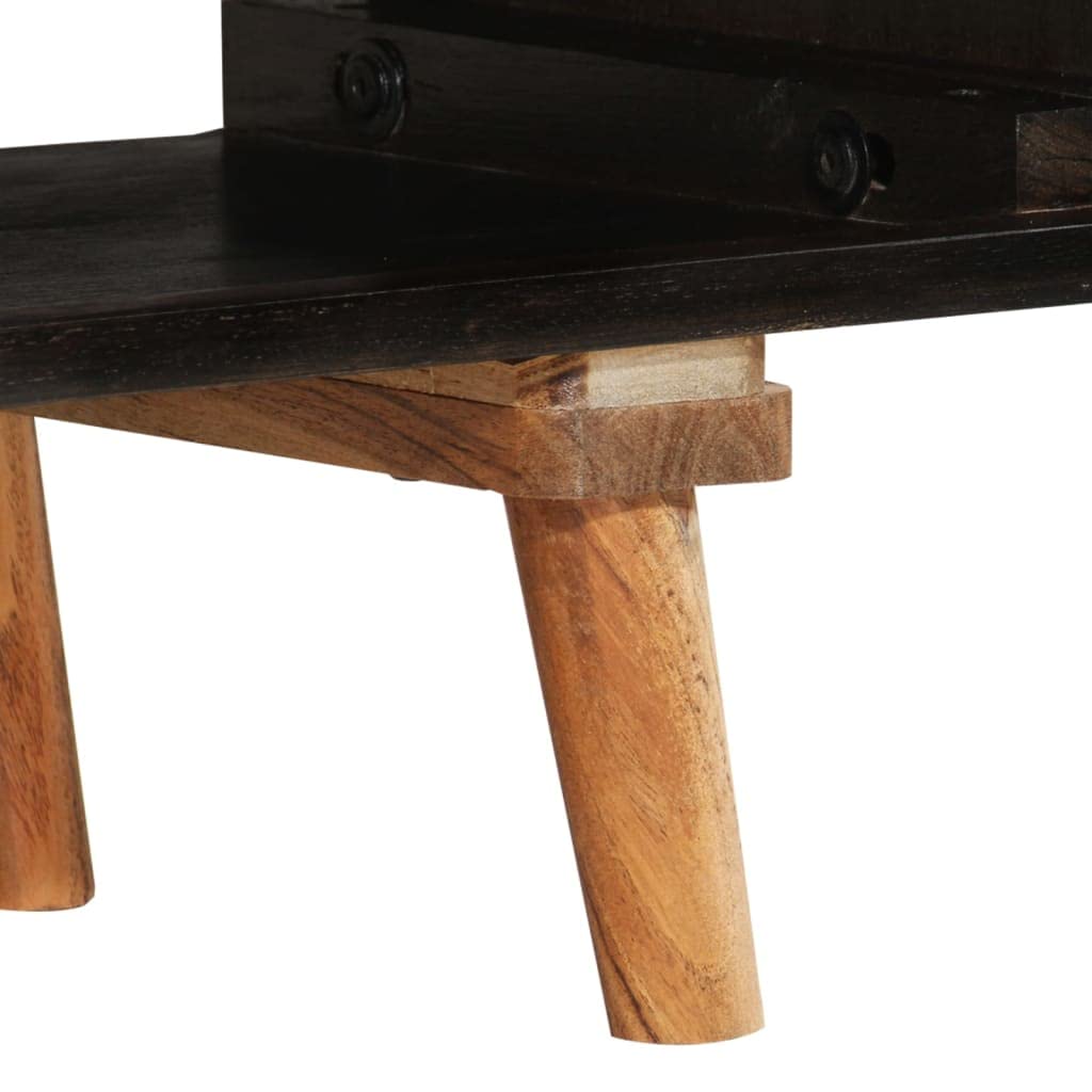 vidaXL TV Stand for Living Room - Solid Acacia Wood & Rough Mango Wood Media Console with Storage | Entertainment Center & Sideboard for Home Theater Setup