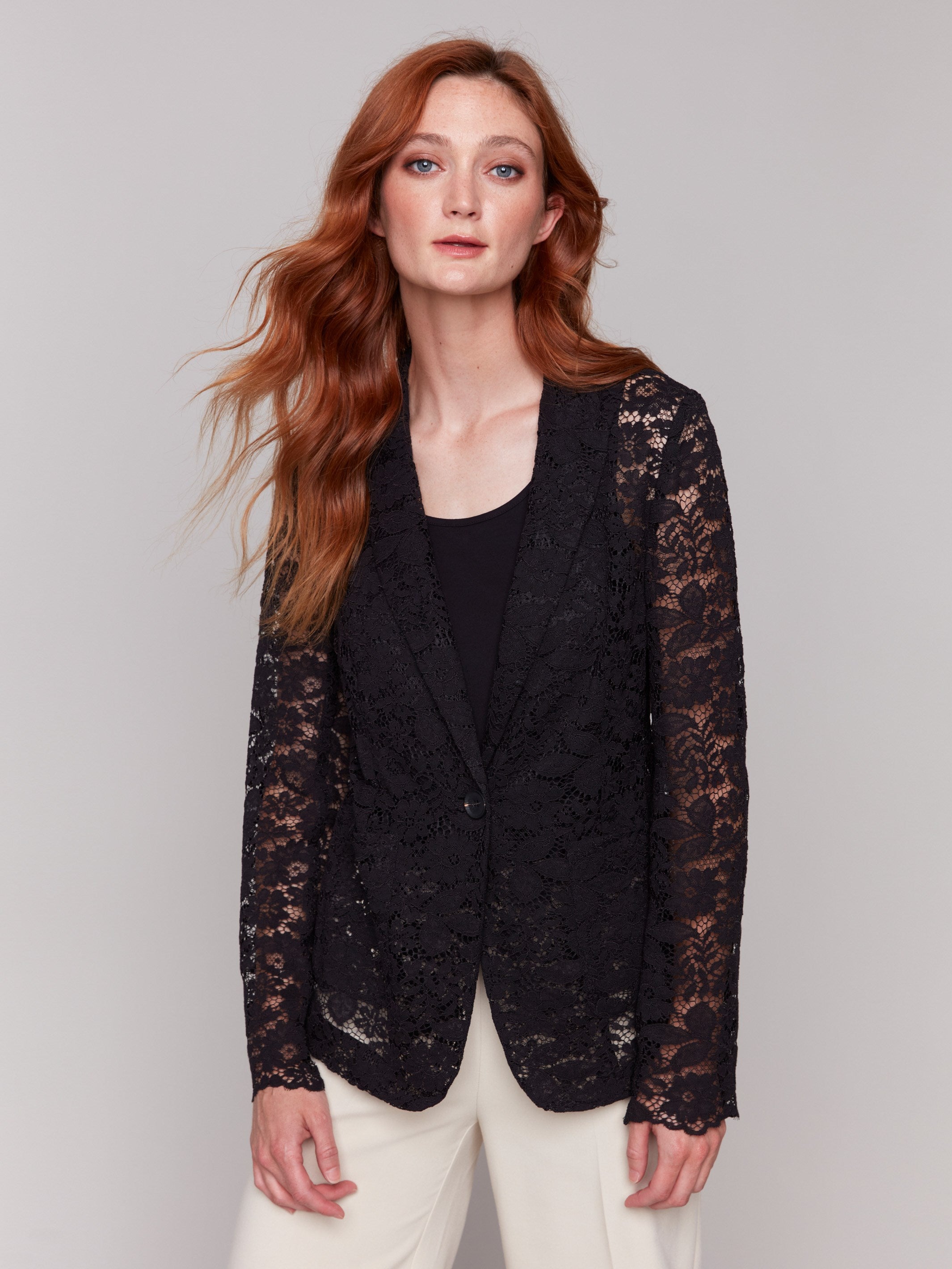 Elegant Black Lace Blazer for Women - Stylish Office Wear & Evening Outfits - Perfect for Business Meetings, Parties, and Special Occasions