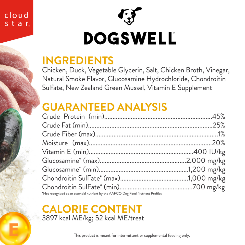Dogswell Hip & Joint Jerky Duck Dog Treats - Healthy Joint Support for Dogs - High-Protein Duck Flavor Dog Snacks - Perfect for Senior Dogs & Active Pets