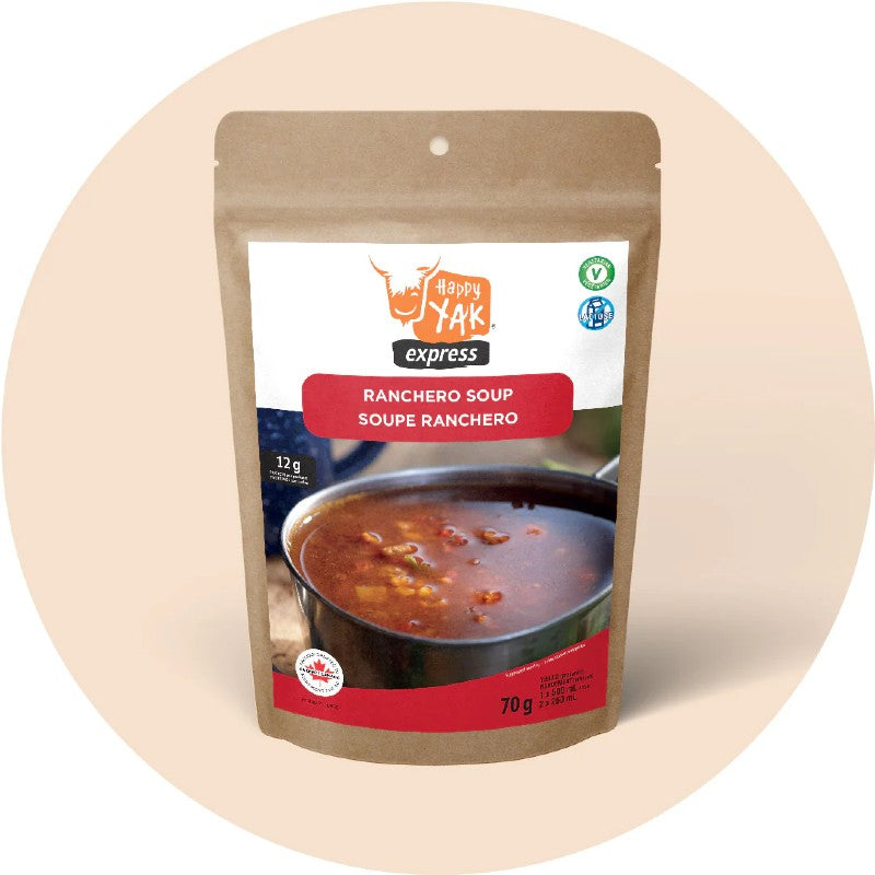 Happy Yak Ranchero Soup - Authentic Mexican Style Beef & Bean Soup - Ready to Eat Camping & Emergency Food Supply - Perfect for Hiking, Backpacking & Outdoor Adventures