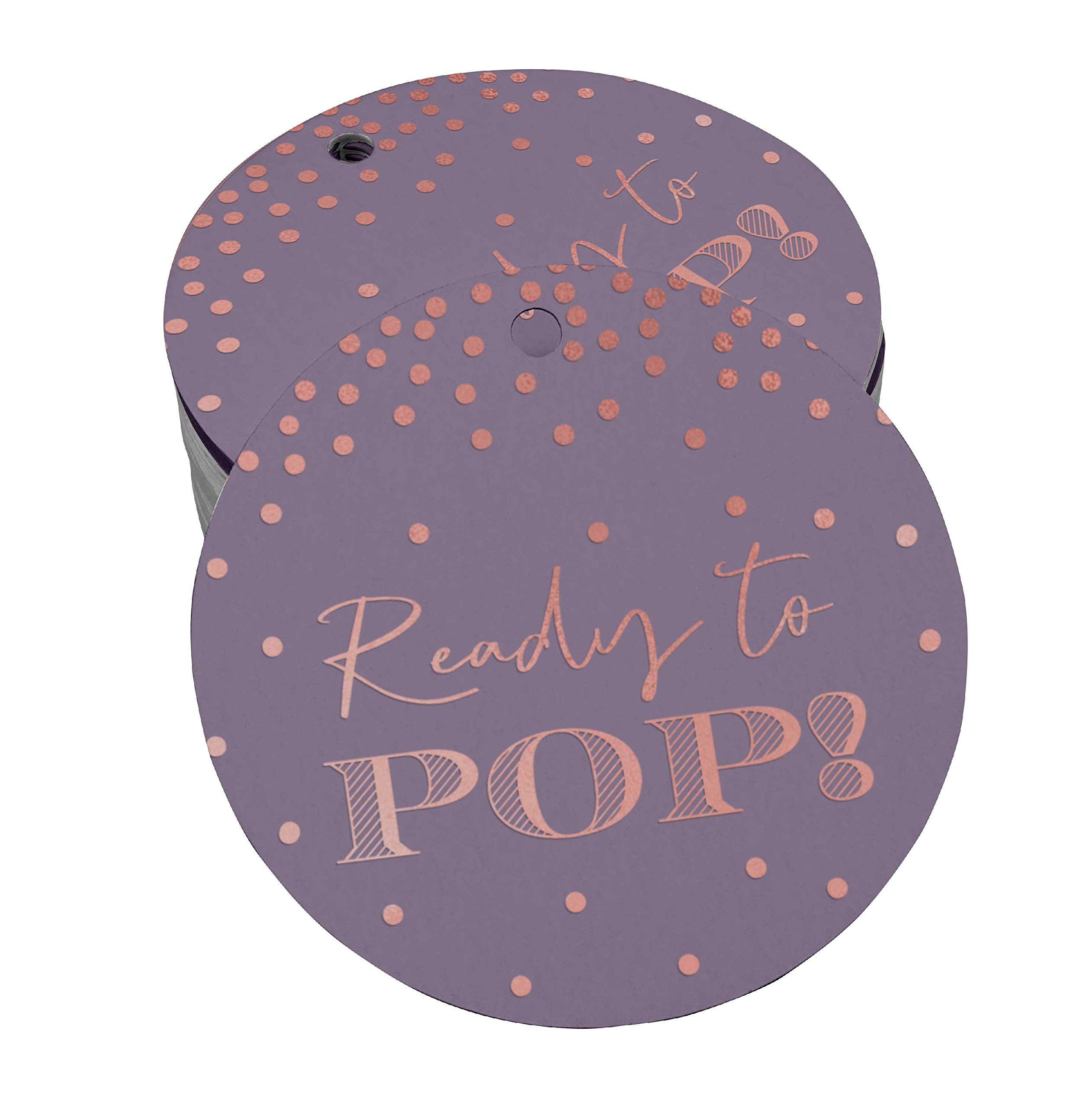 Premium Rose Gold Foil Baby Shower Favor Tags - 100pcs Elegant Gift Tags for Baby Announcements, Gender Reveal Parties & Bridal Showers - Perfect for DIY Crafts, Wedding Favors & Event Decorations