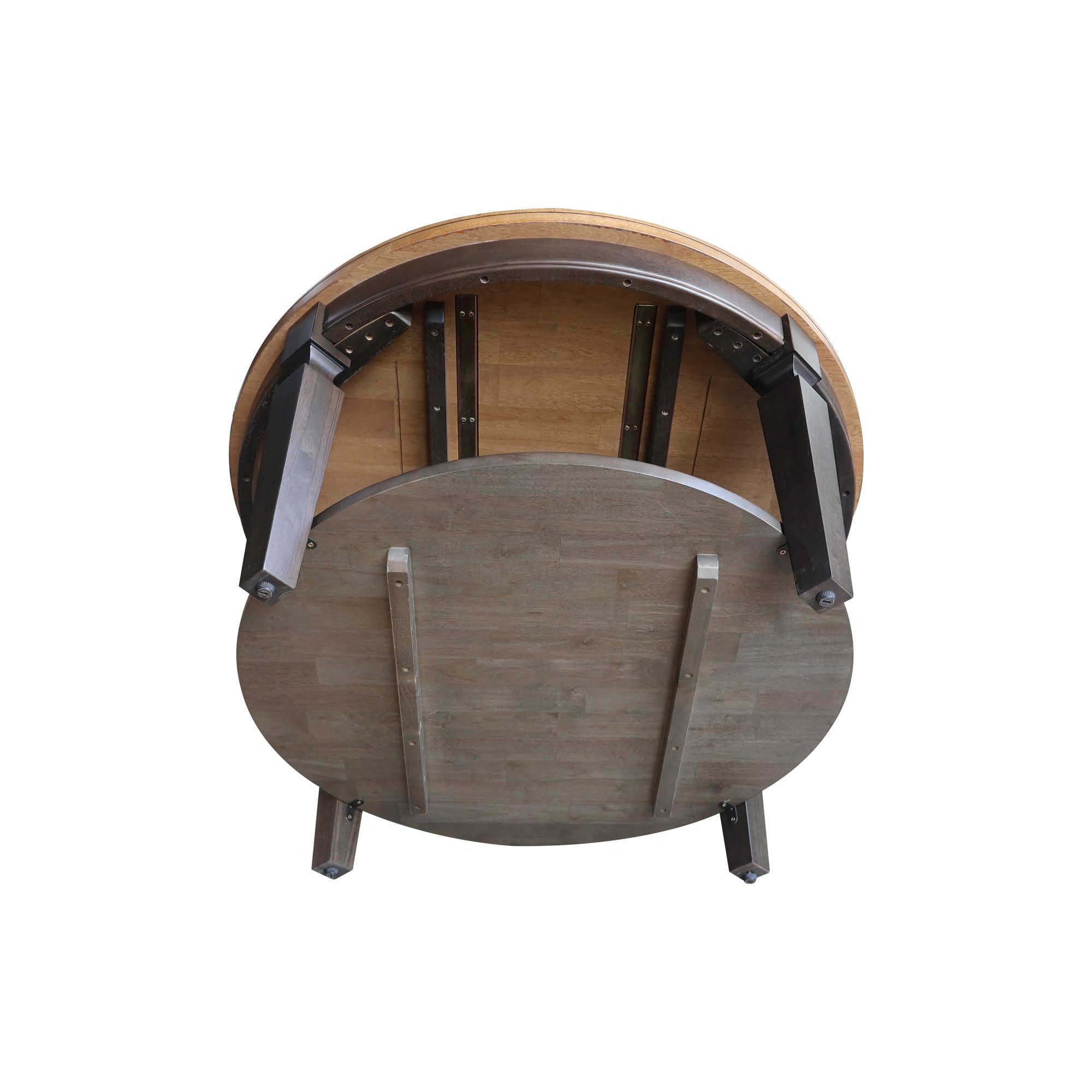 Solid Real Wood Round Coffee Table - Parawood & Hickory for Living Room
