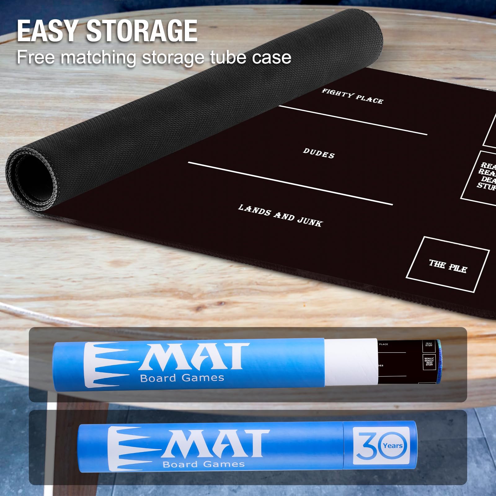 Premium Stitched MTG Playmats for Magic The Gathering - Non-Slip Gaming Mat with Protective Tube Case for MTG, Yu-Gi-Oh, and Card Game Tournaments - Perfect for Game Nights, Conventions, and Competitive Play (Black Zones Design)