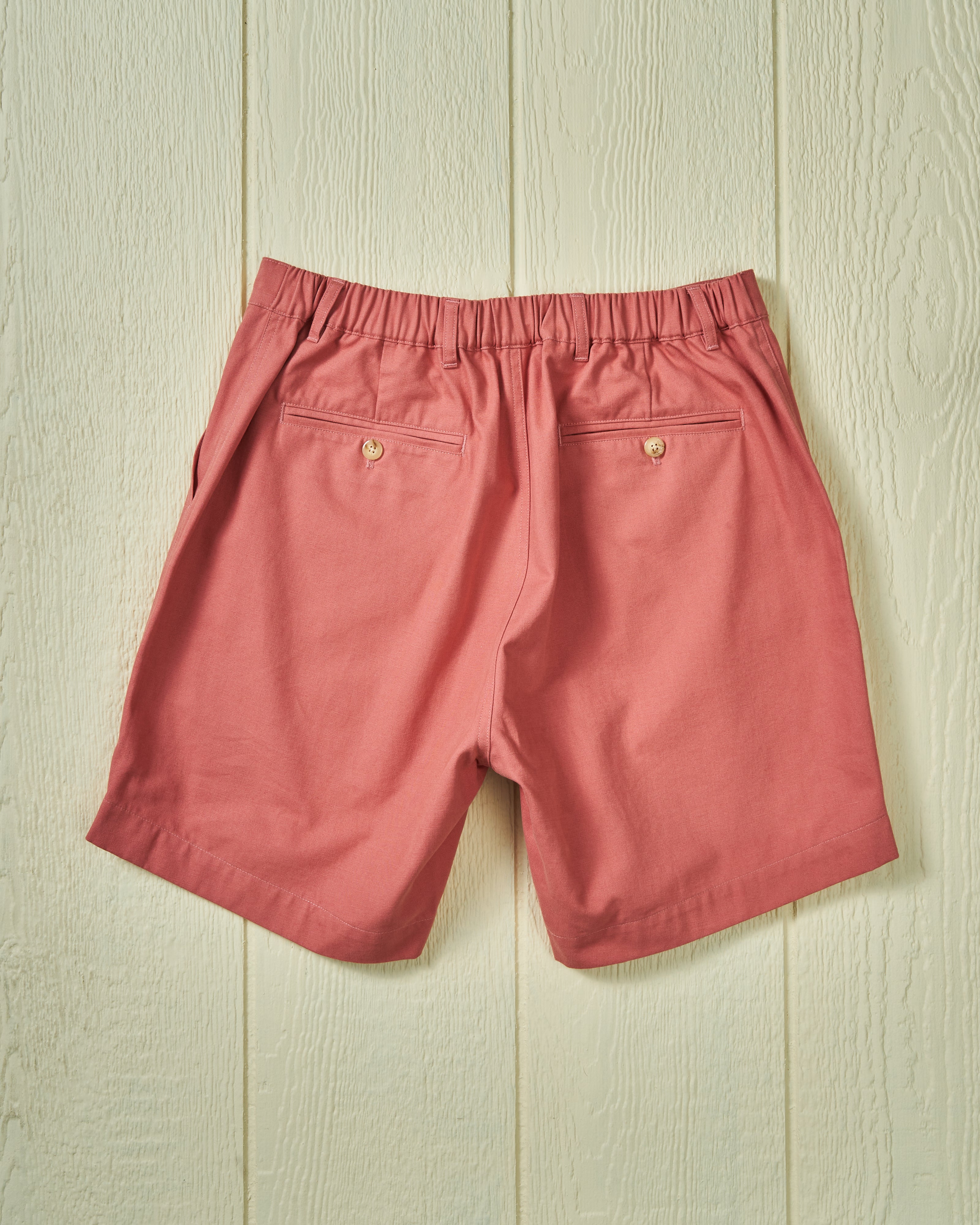 Ventura Shorts for Men - Nautical Red Canvas Casual Wear | Comfortable & Stylish for Summer Outings, Beach Trips, and Outdoor Adventures