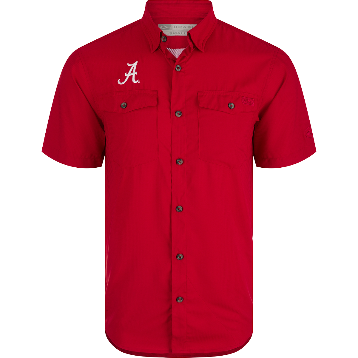 Alabama Fraternity Dobby Solid Short Sleeve Shirt for Men - Comfortable Cotton Casual Button Down Shirt for College Parties, Greek Life Events & Summer Outings