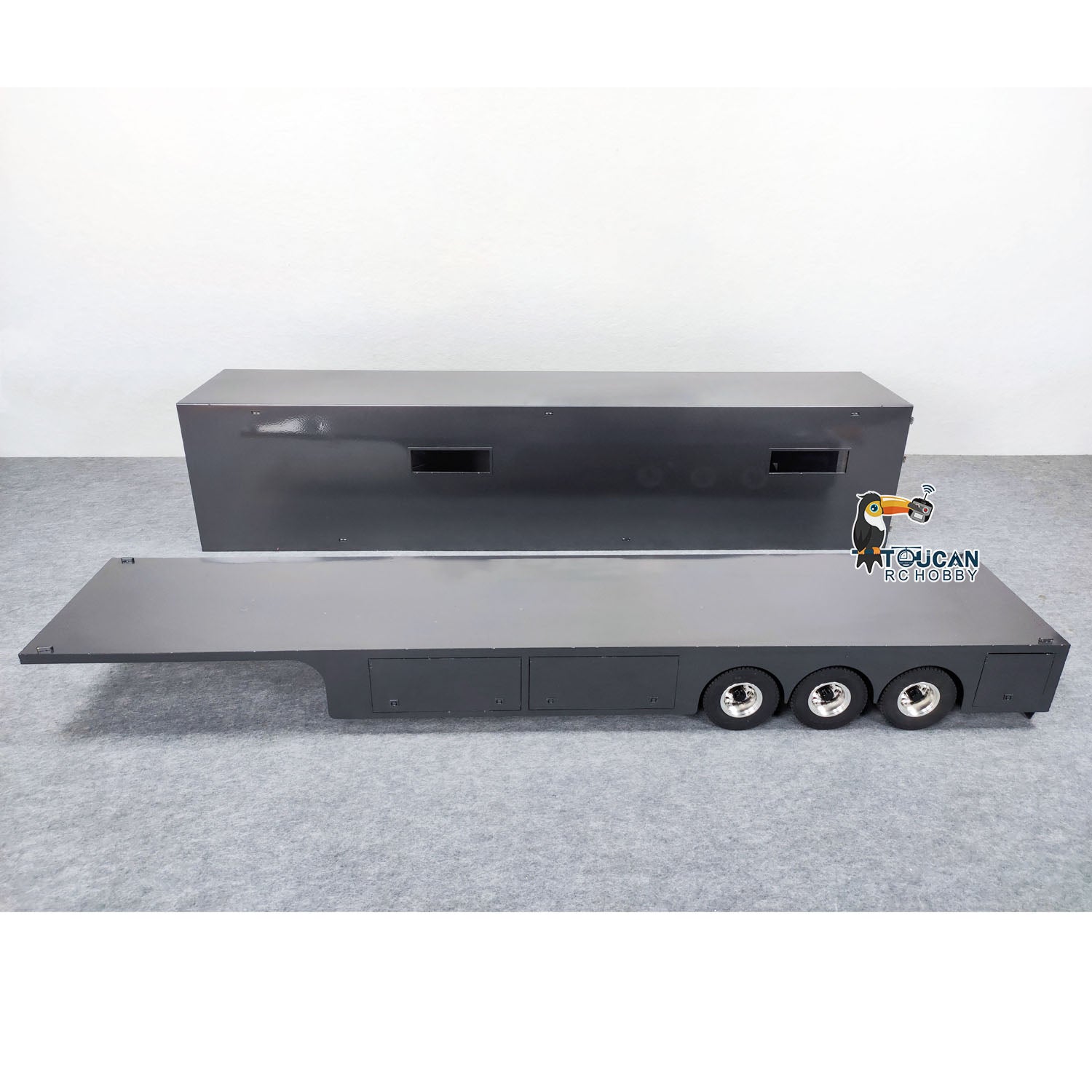 2in1 1:14 Scale Metal 3 Axle RC Semi Trailer Truck with Electric Lifting Legs - Compatible with RC Tractor & Radio Control Cars - Perfect for Hobbyists & Model Collectors - Great for Racing, Off-Roading & Display Scenes