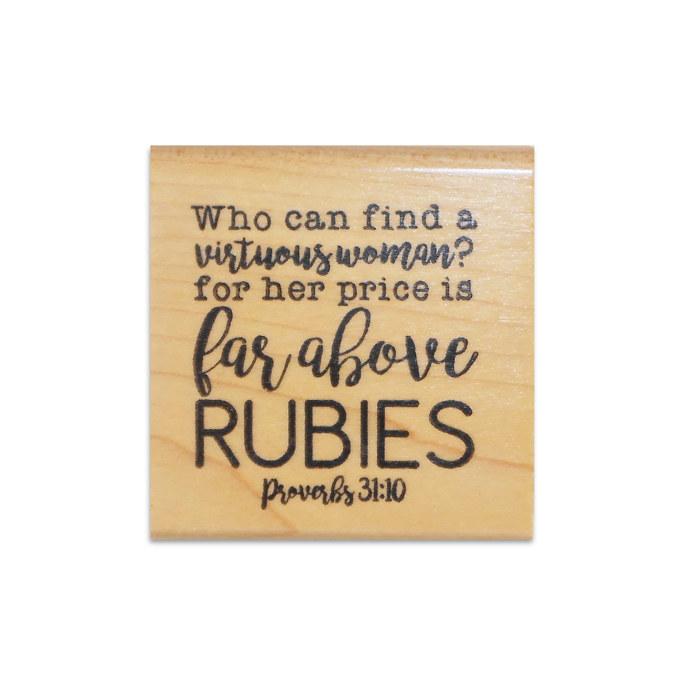 Religious Rubber Stamp - Virtuous Woman Bible Verse for Crafting