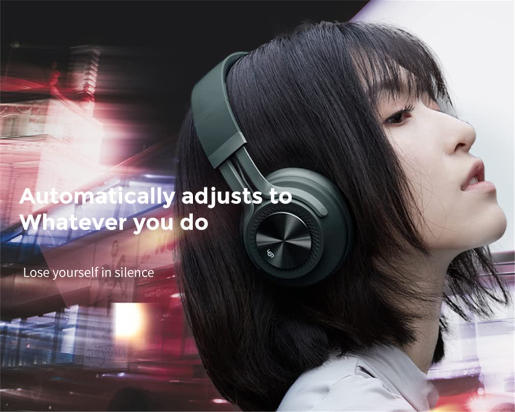 Premium Wireless ANC Noise Cancelling Headphones - Bluetooth 5.0 Over-Ear Foldable Headset with Built-in Mic, Hi-Fi Sound & 28H Playtime - Perfect for Travel, Office & Home Entertainment (Black)