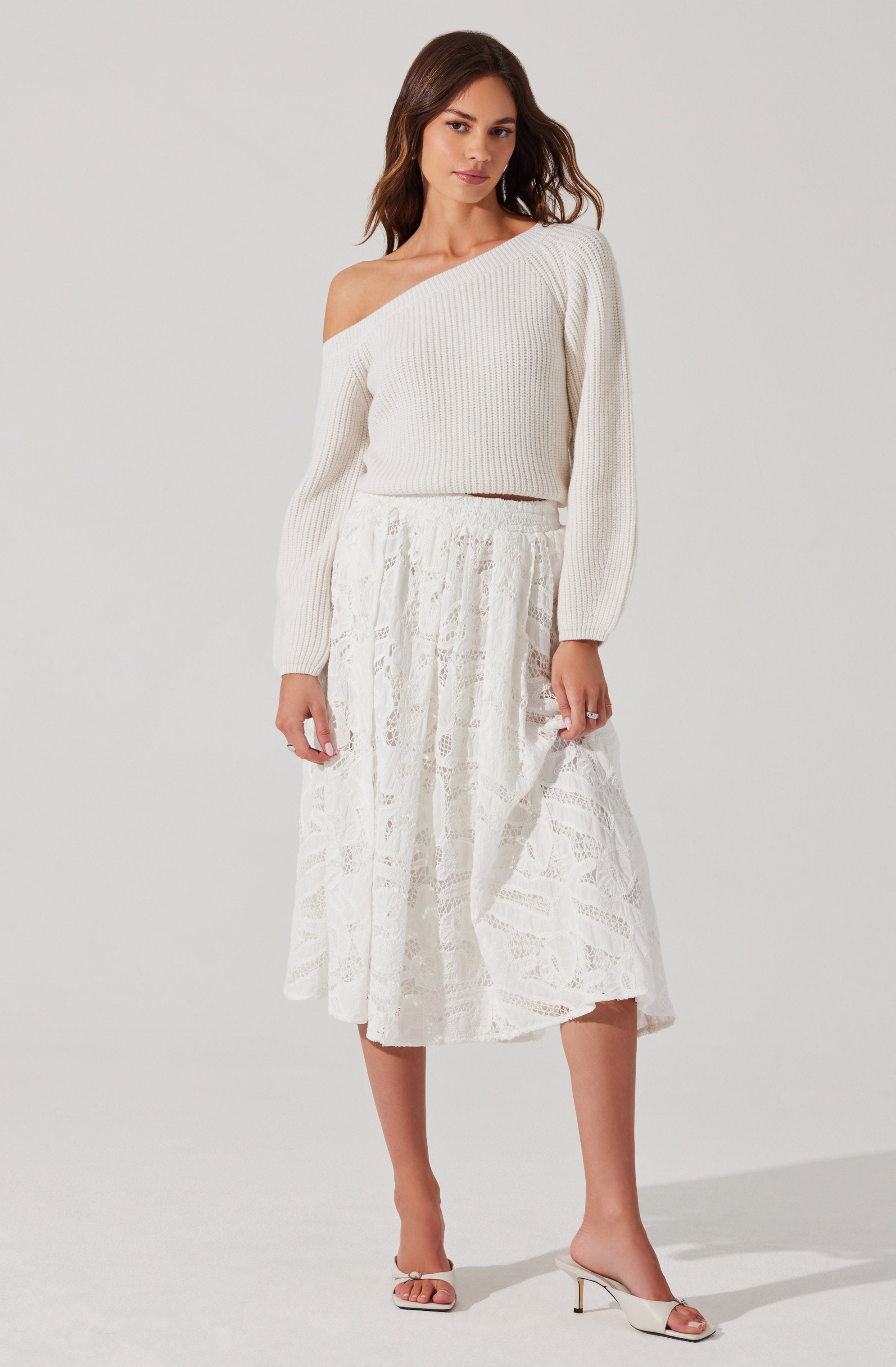 Ottolia Women's Off Shoulder Sweater - Soft Knit Pullover, Casual Loose Fit, Long Sleeve Tops for Fall & Winter | Perfect for Date Night, Office Wear, and Weekend Outfits
