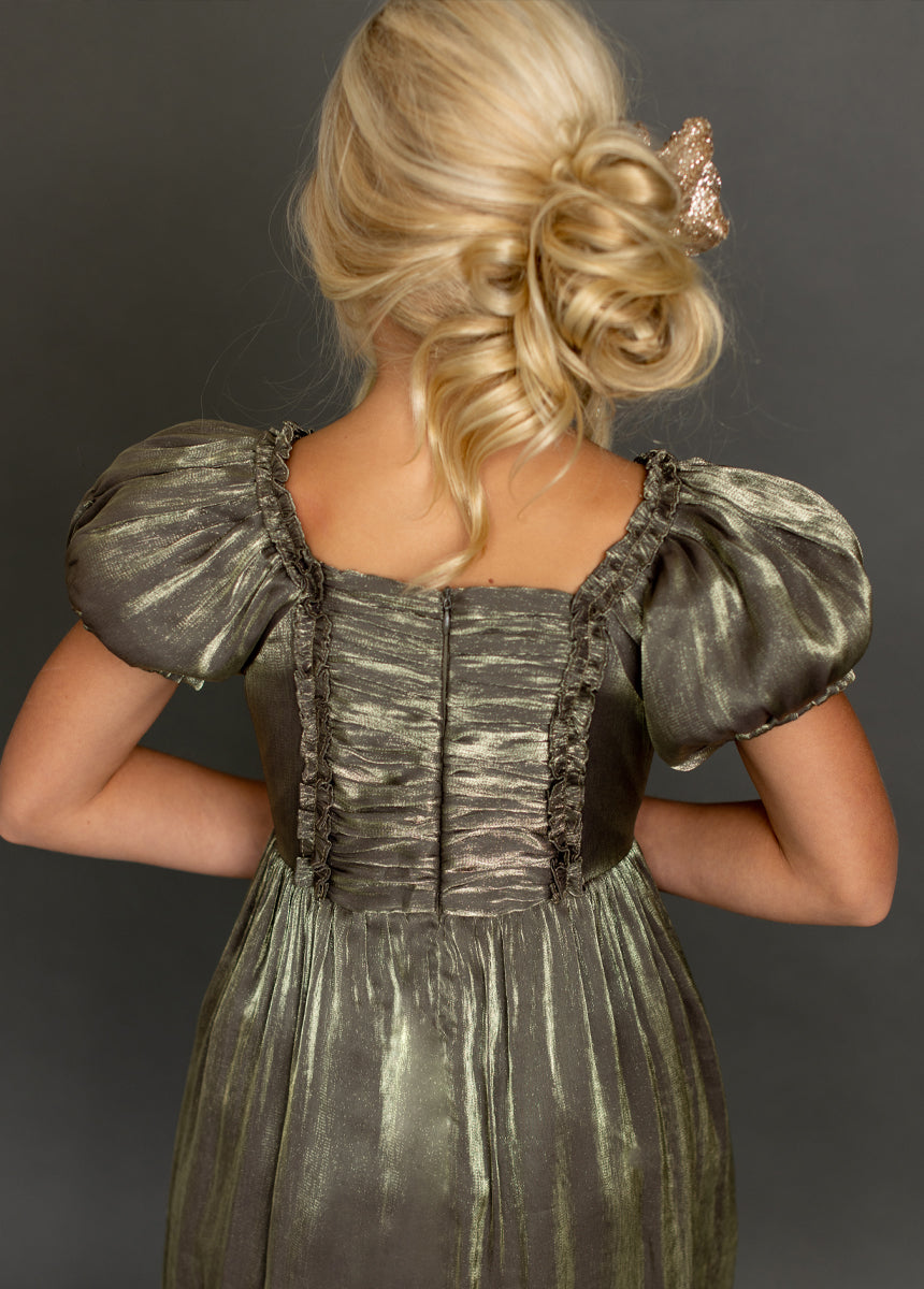 Mathilda Petticoat Dress in Bronze Iridescent - Vintage Style Lace Skirt for Women | Perfect for Weddings, Parties & Special Occasions