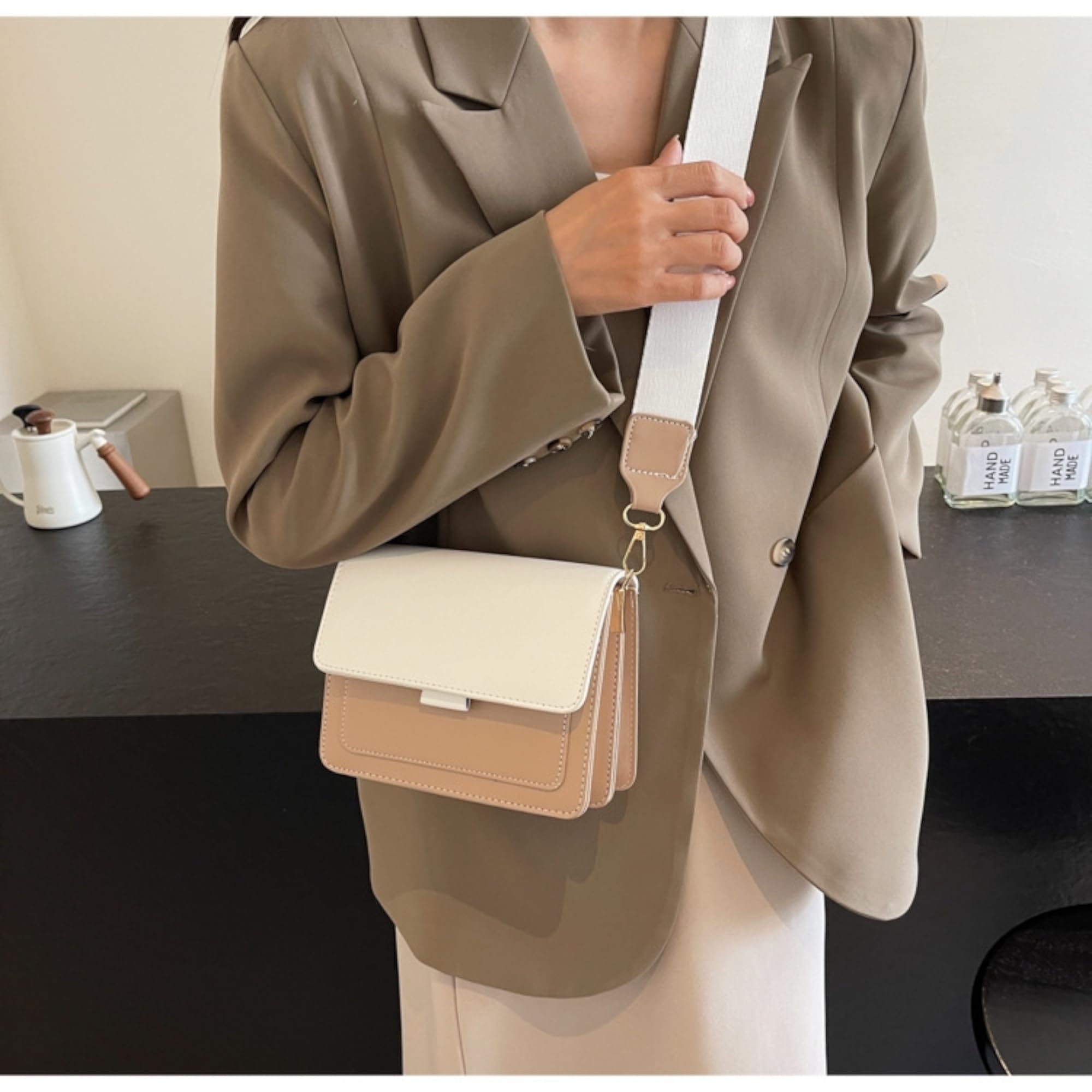 Stylish SANTORINI Women's Crossbody Sling Bag - Compact NYC-Inspired Shoulder Purse for Everyday Use, Travel & Work Essentials