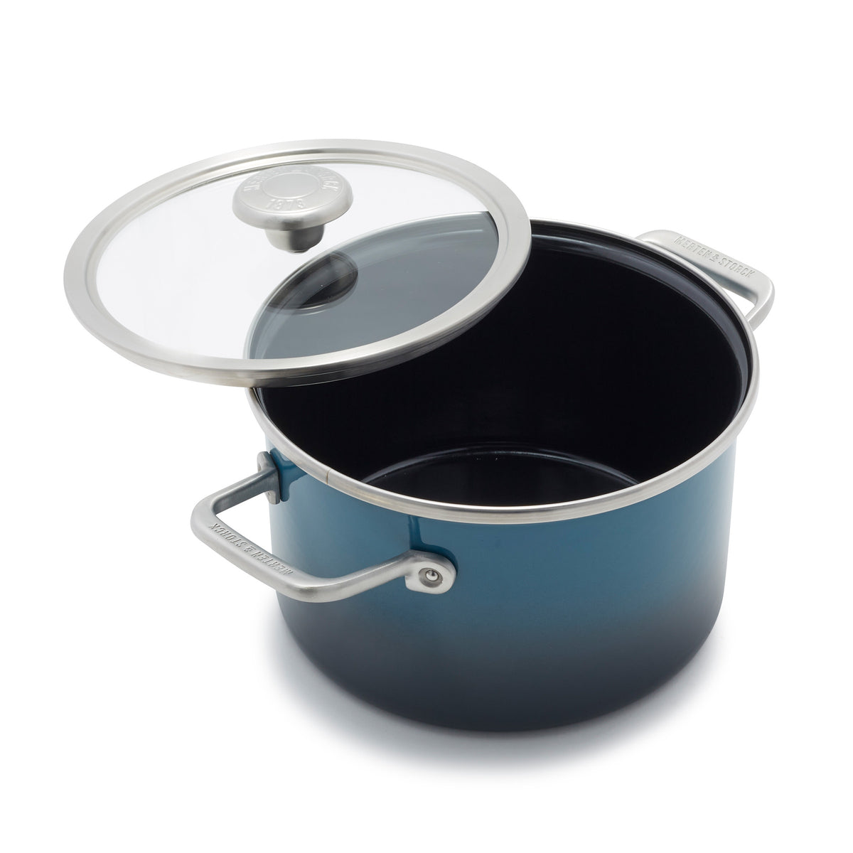 Premium Merten & Storck 4 Quart Enameled Steel Stockpot with Lid - Aegean Teal | Heavy Duty Cooking Pot for Soups, Stews & Pasta | Stovetop & Oven Safe Dutch Oven for Home Chefs