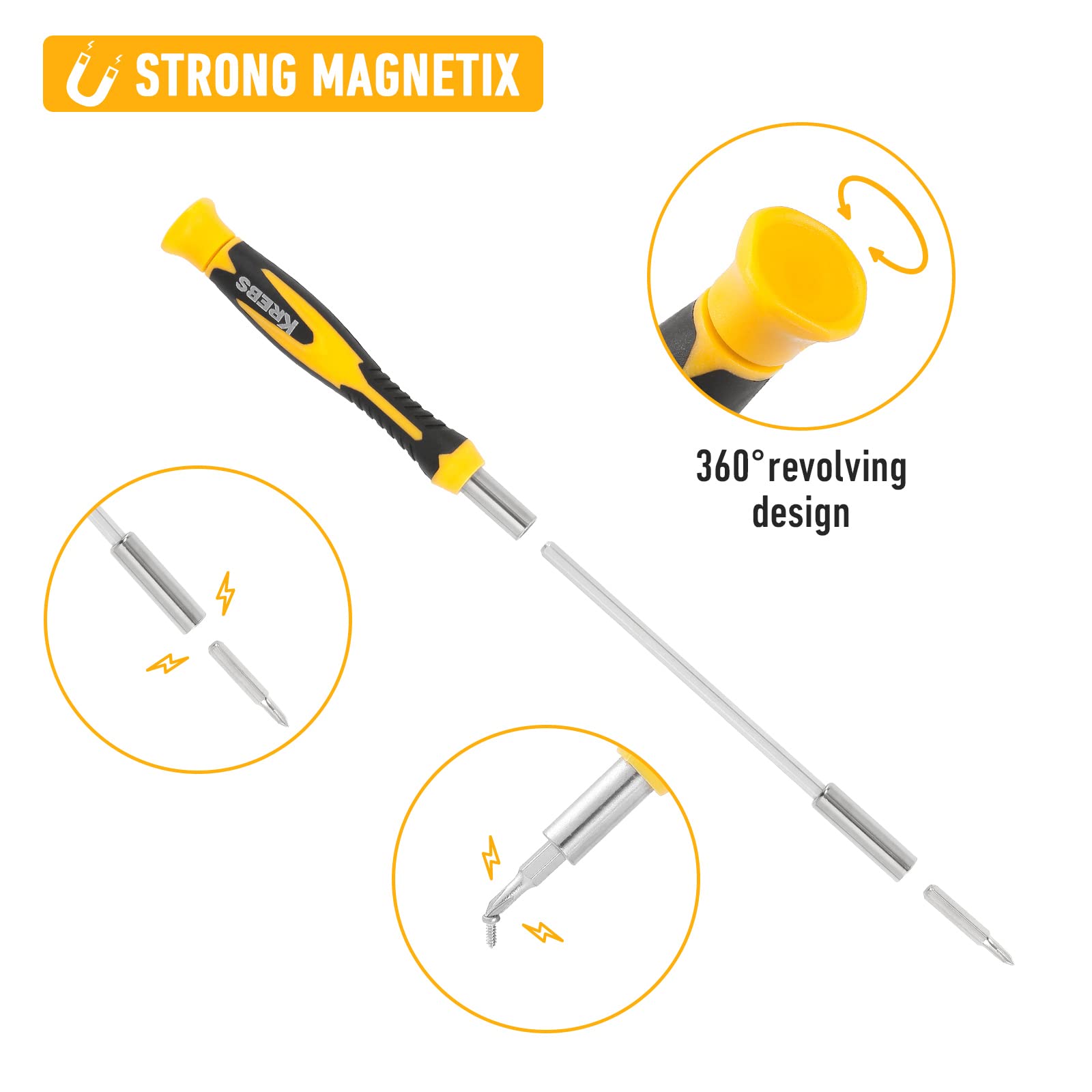 61Pcs Precision Screwdriver Set with Pentalobe Bits - Magnetic Driver Tool Kit with Flexible Shaft & Extension Rod - Perfect for Ring Doorbell, Laptop, Switch, PS4, Xbox, MacBook, iPhone, Smartwatch Repair & Electronics Maintenance